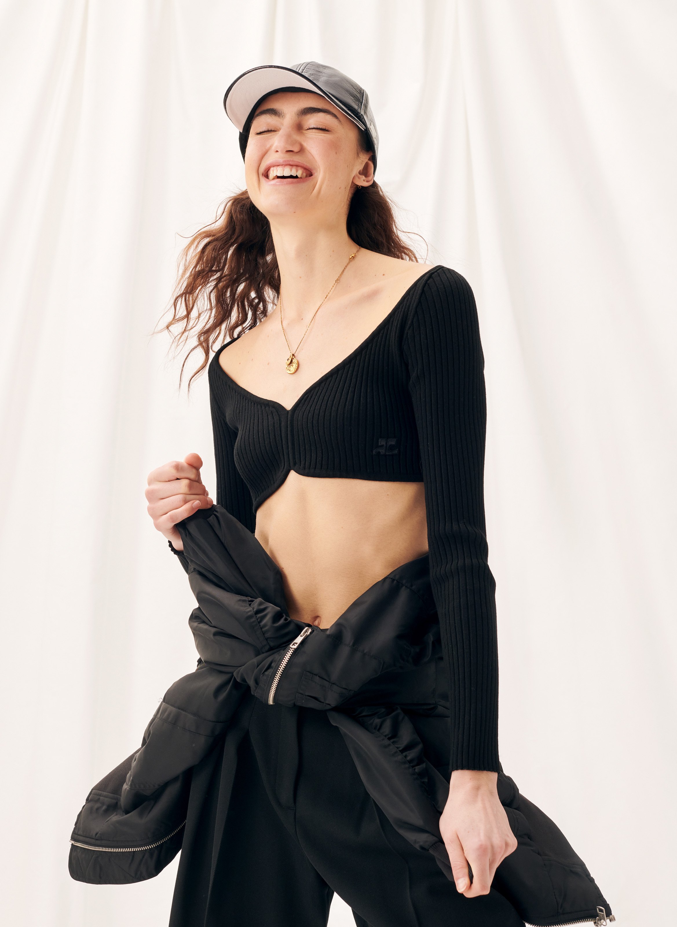 Crop Top en viscose mélangée