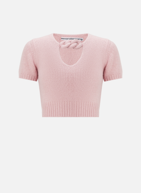 Kurzer Pullover aus lila WolleALEXANDER WANG 