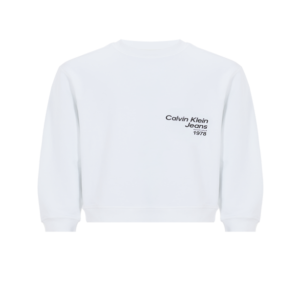 Shop Calvin Klein Cotton Sweatshirt In White