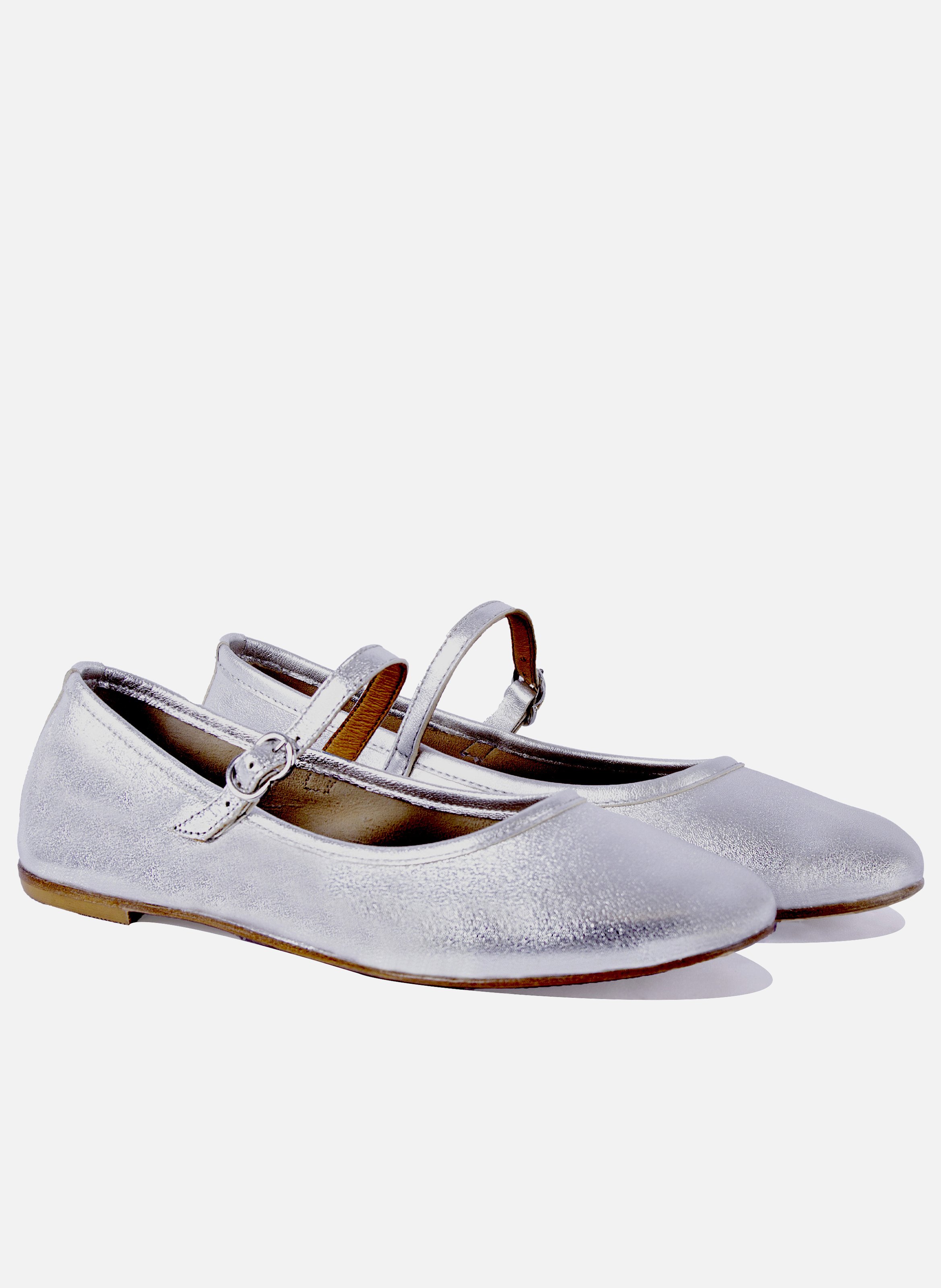 Babies plates cuir métallisé JULES & JENN Argent