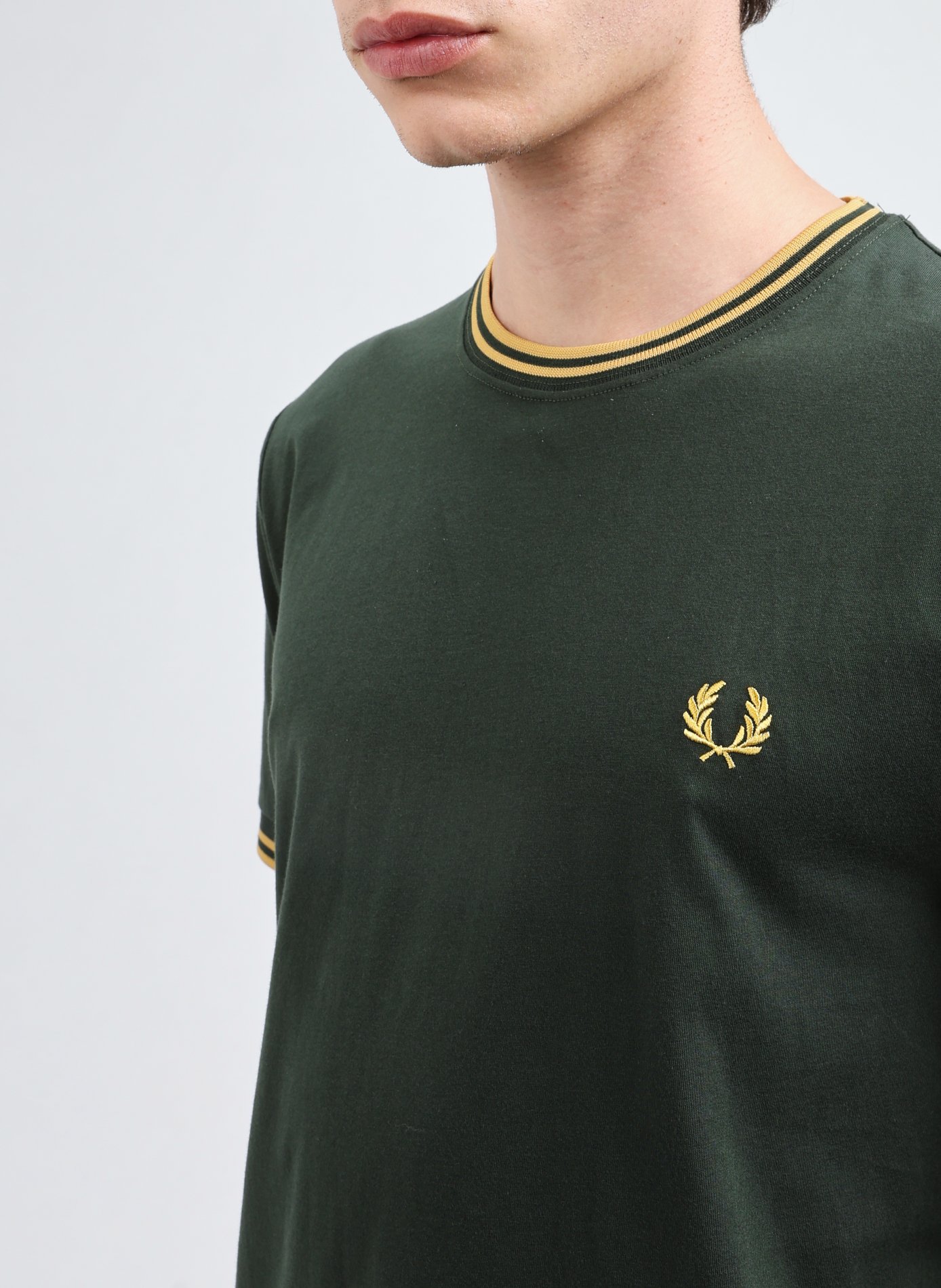 Geborduurd katoenen T-shirt FRED PERRY Groen