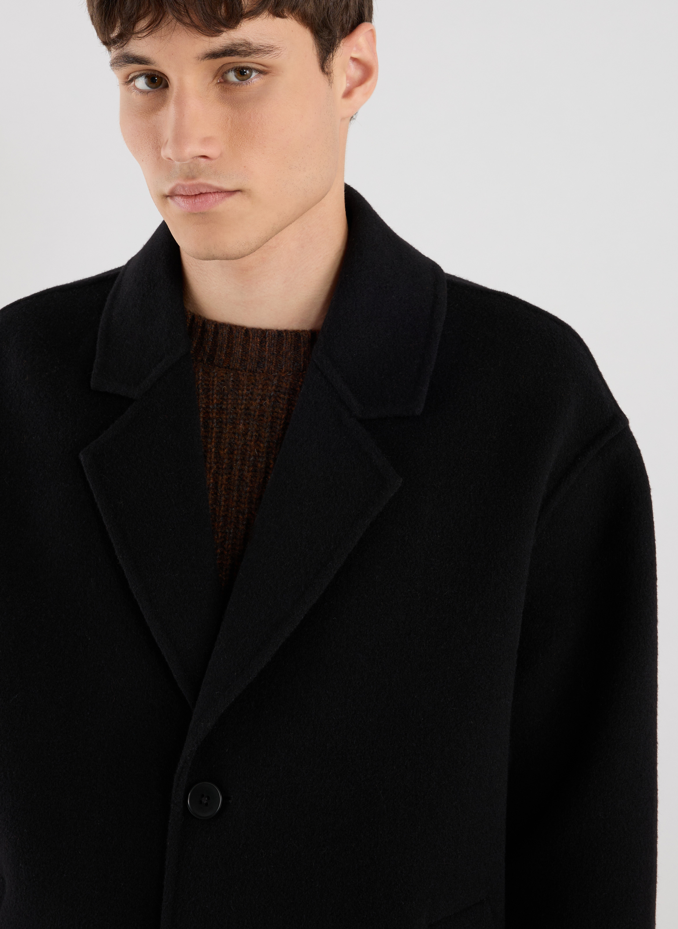 Straight wool coat SAISON 1865 Black