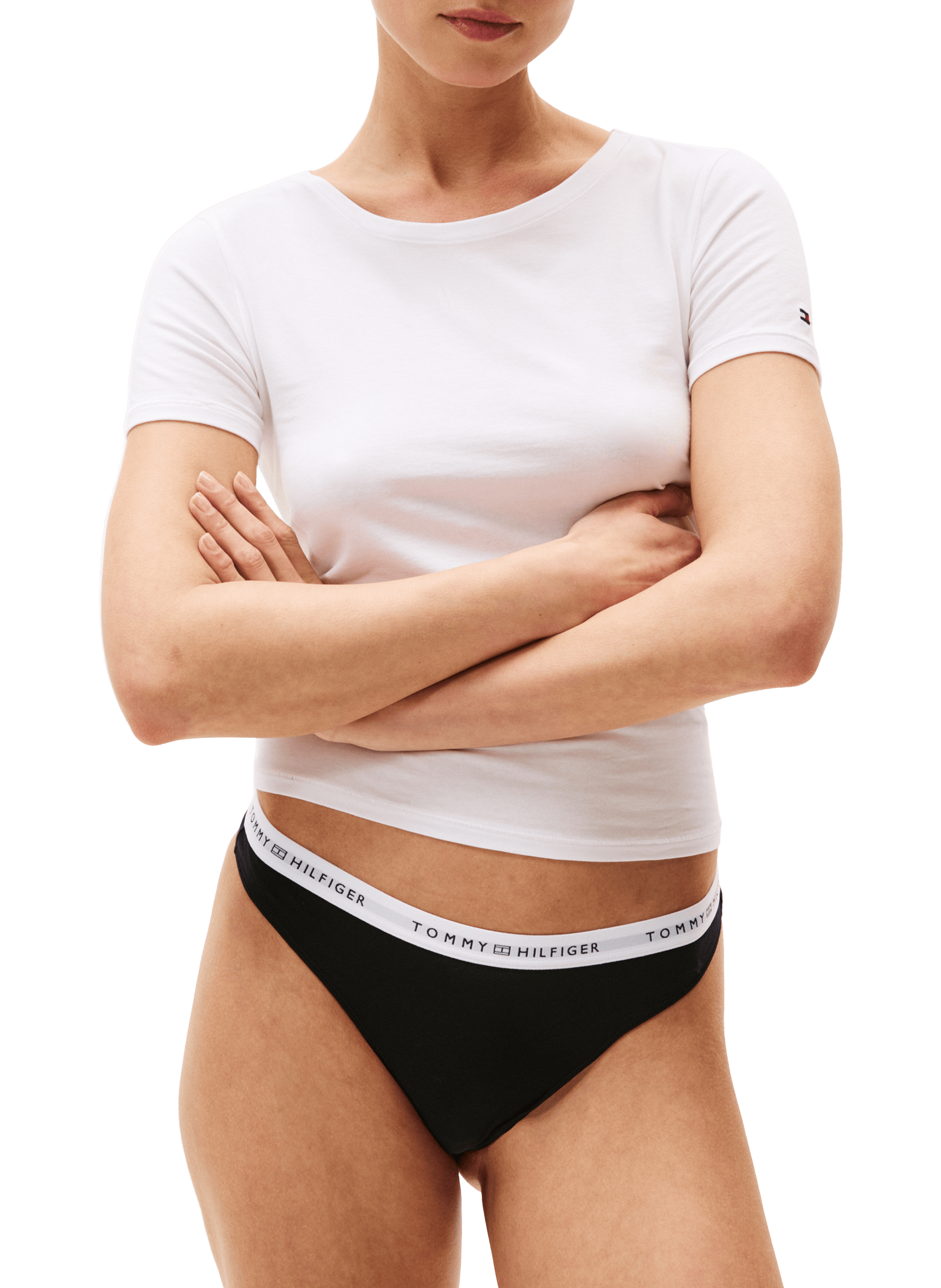Cotton thong TOMMY HILFIGER Black