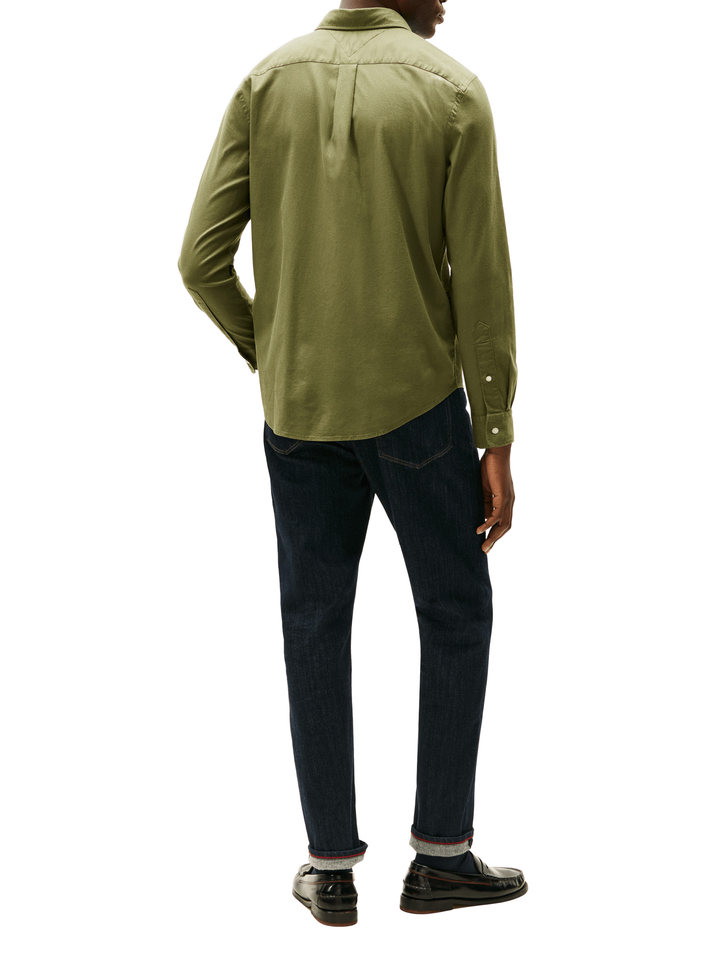 Shirt with American collar in blended cotton TOMMY HILFIGER Green