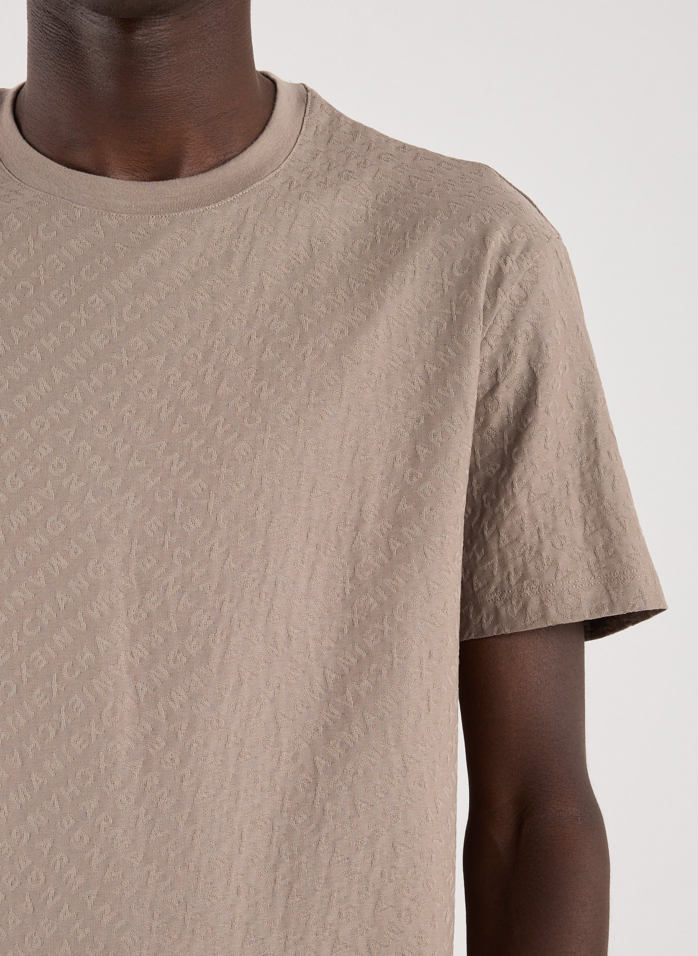 Jacquard straight t-shirt ARMANI EXCHANGE Brown
