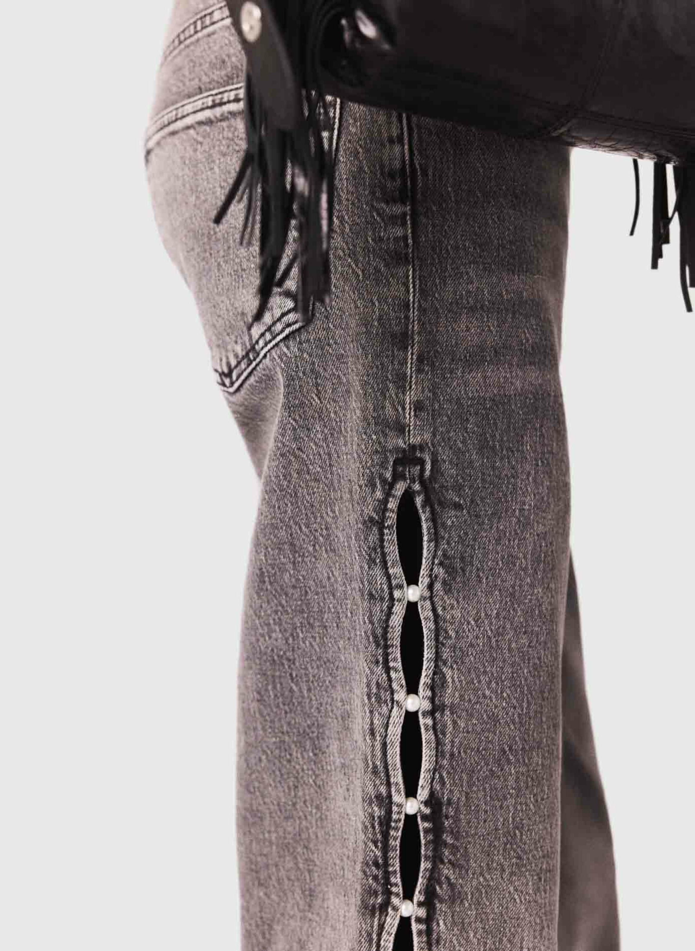 Jean droit en coton mélangé MAJE Gris