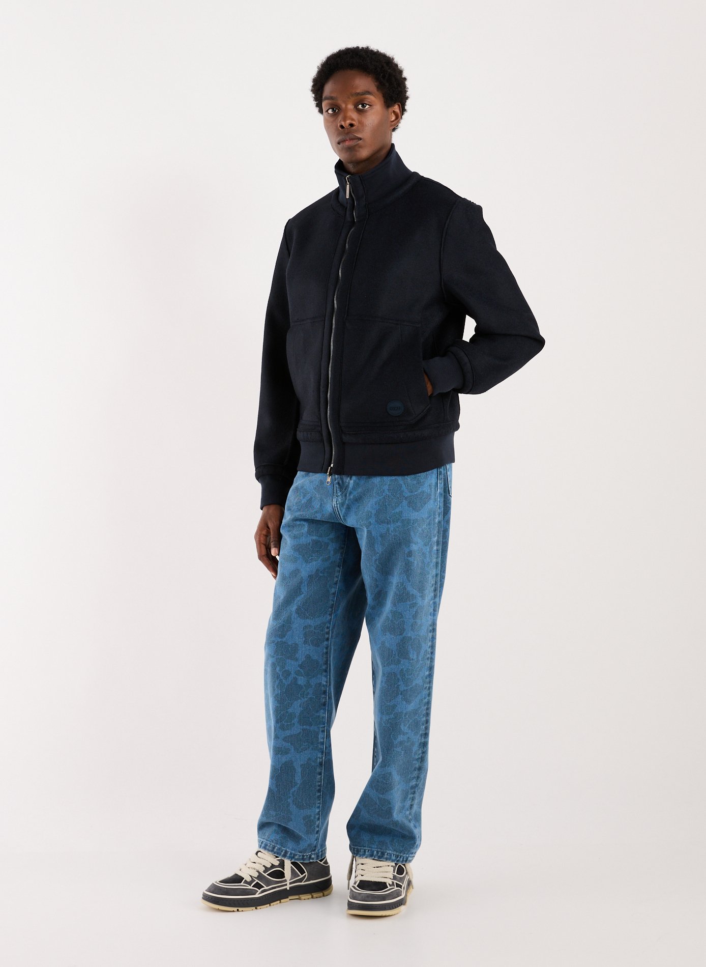 Blouson col montant Bleu