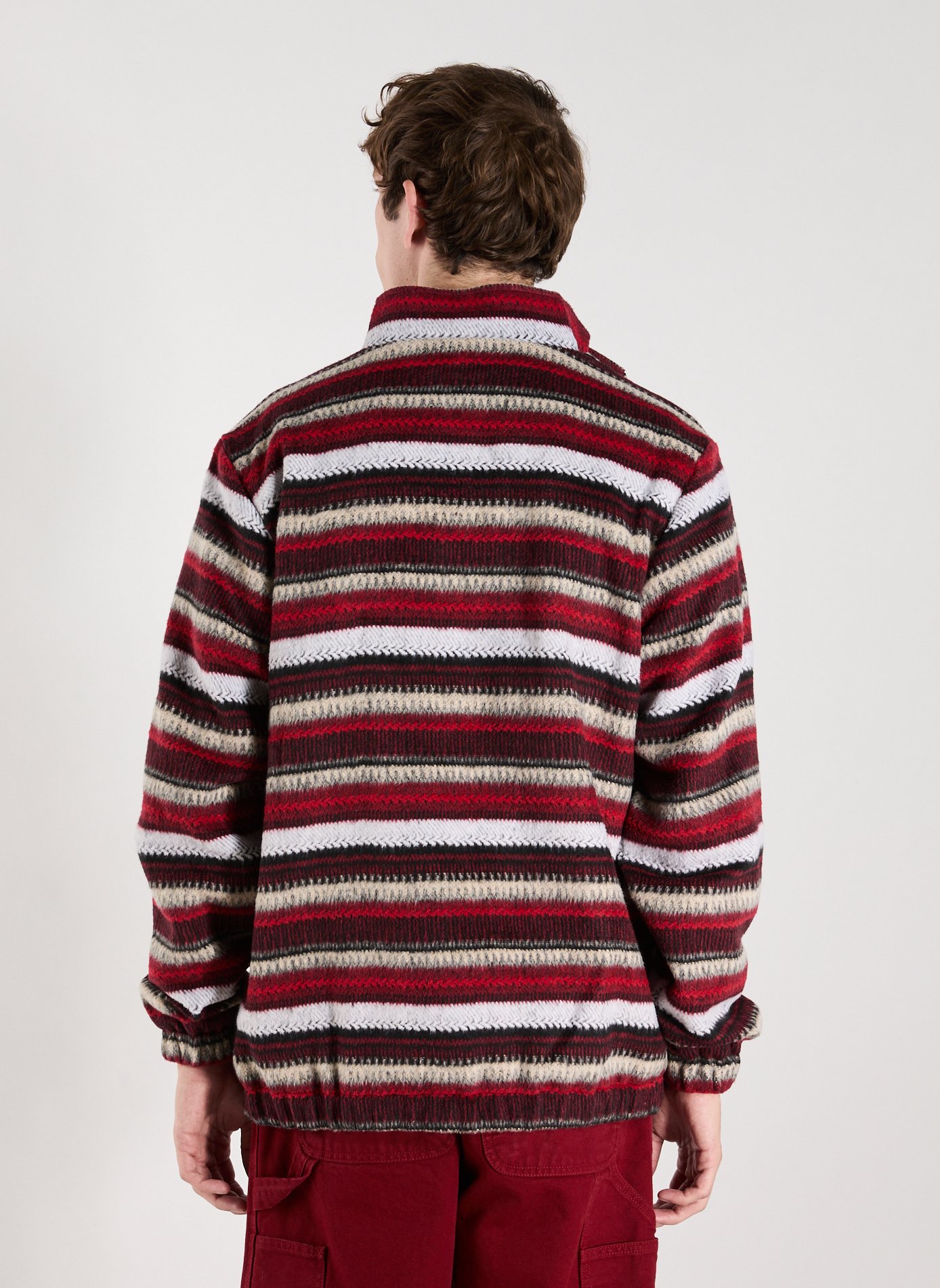 Striped high-neck jacket HELAS CAPS Red