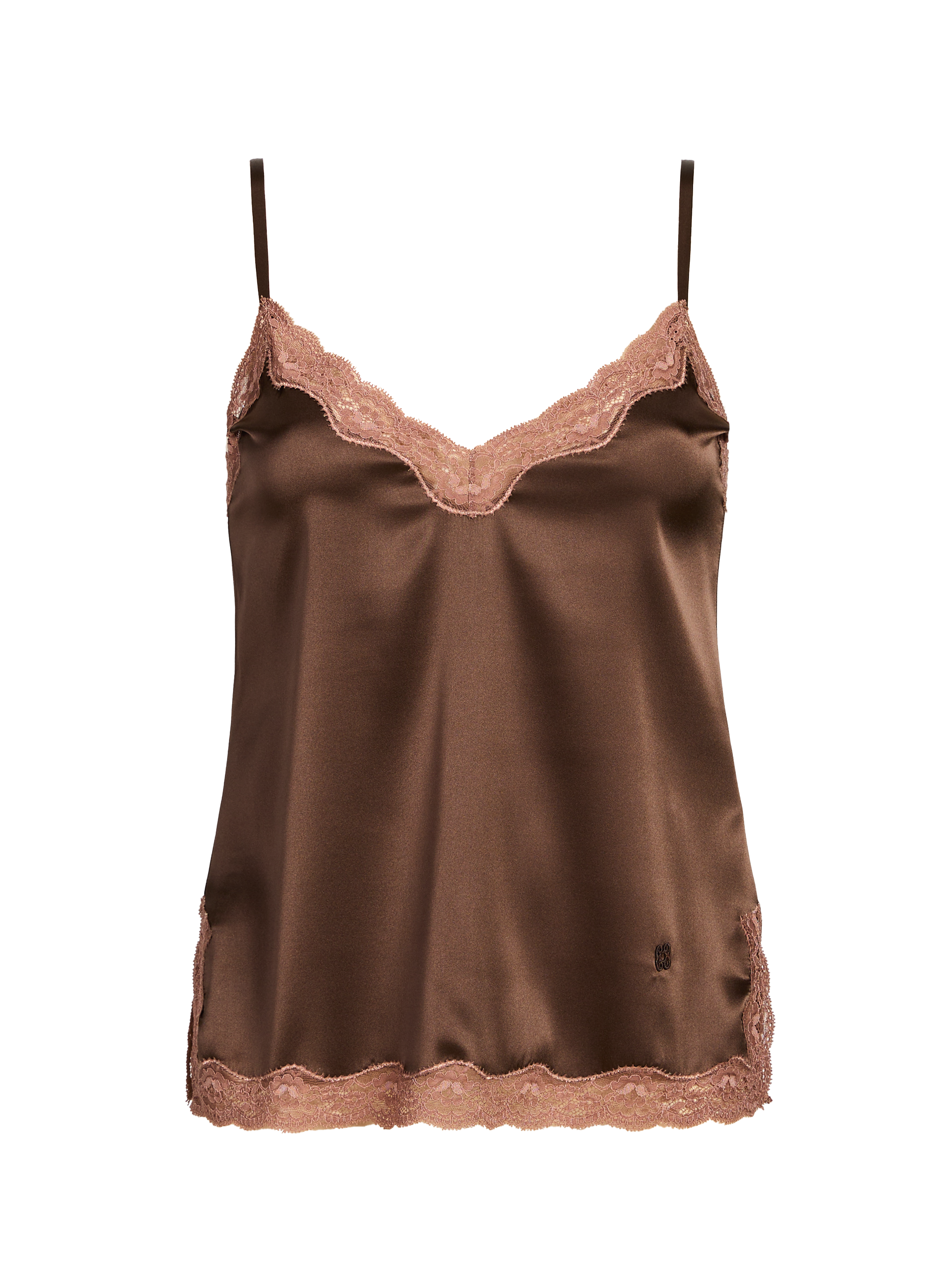 VANNINA VESPERINI Original silk blend camisole Brown