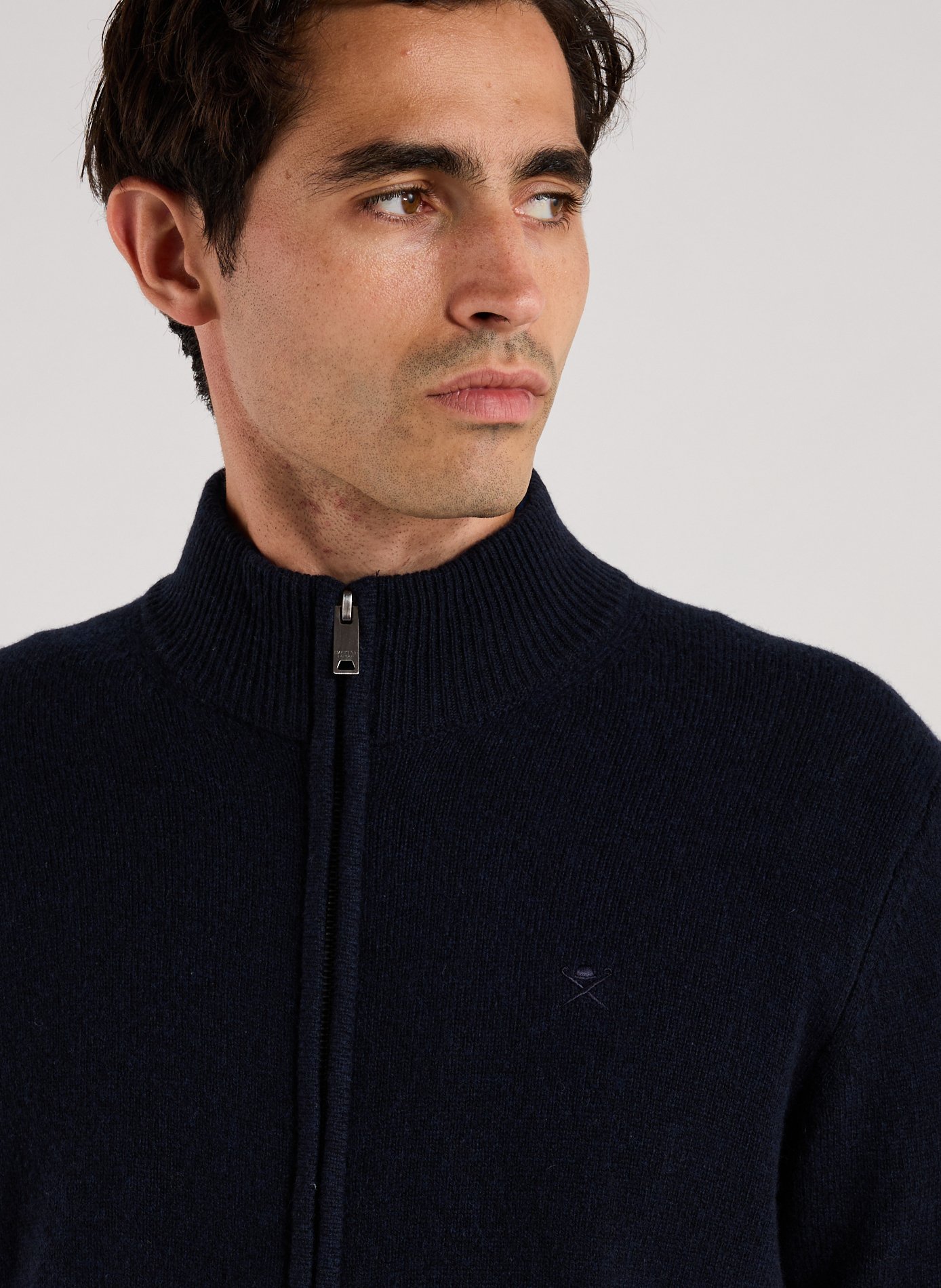 Fox patch cardigan HACKETT Blue