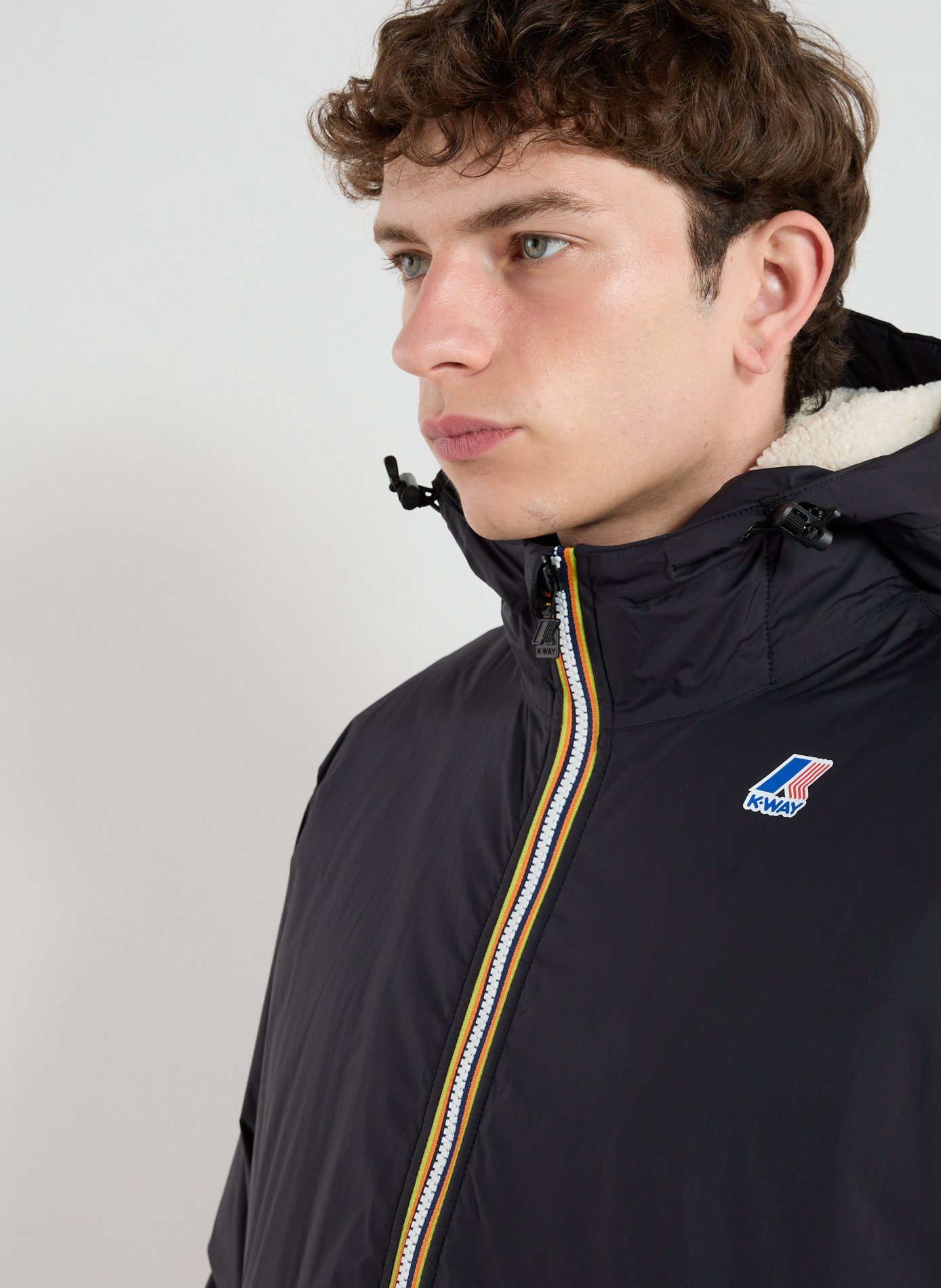 Mid-length hooded jacket K-WAY Black