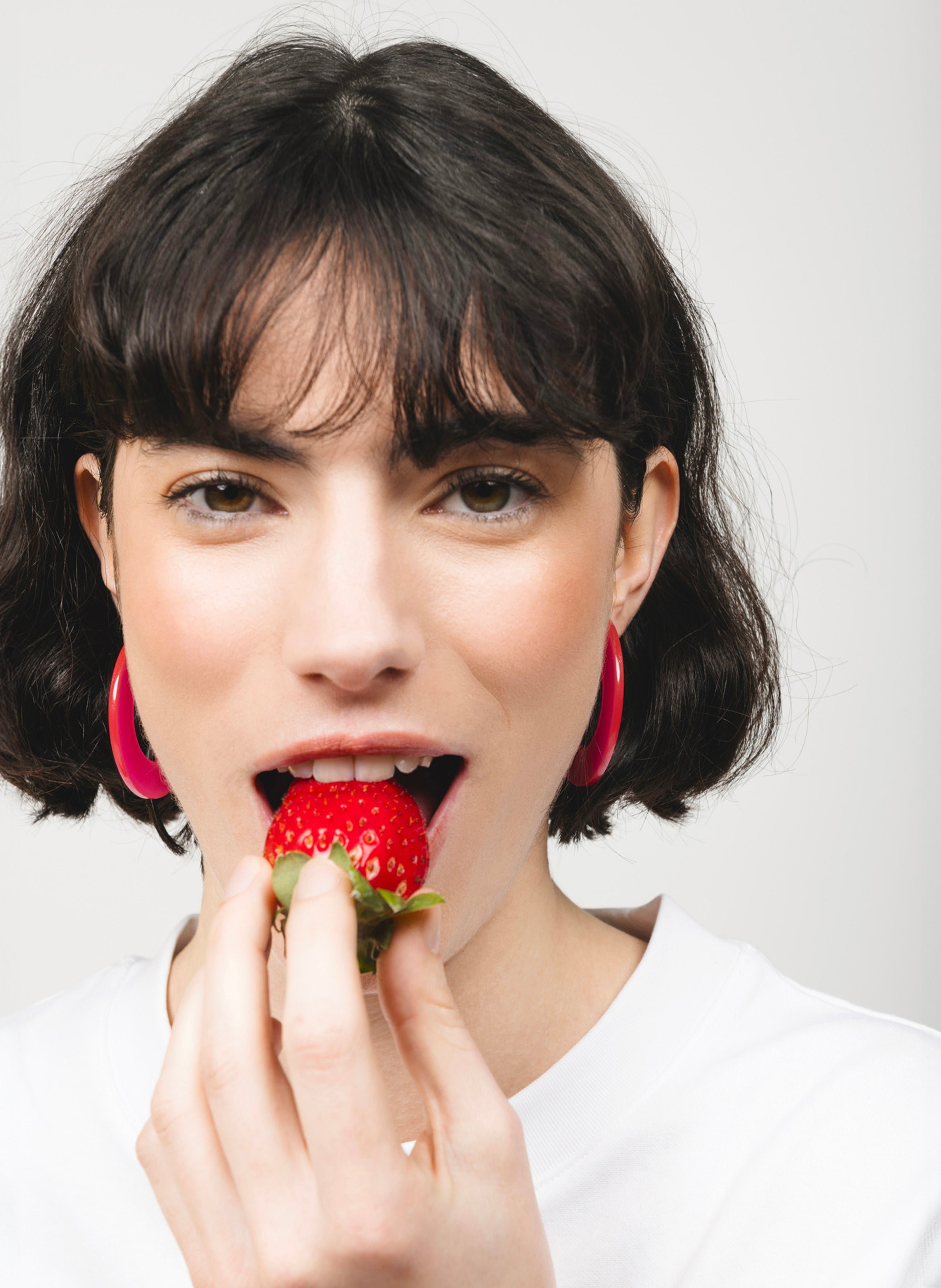 Boucles d'oreilles ginza en acétate de cellulose KURAGE GINZA Rose