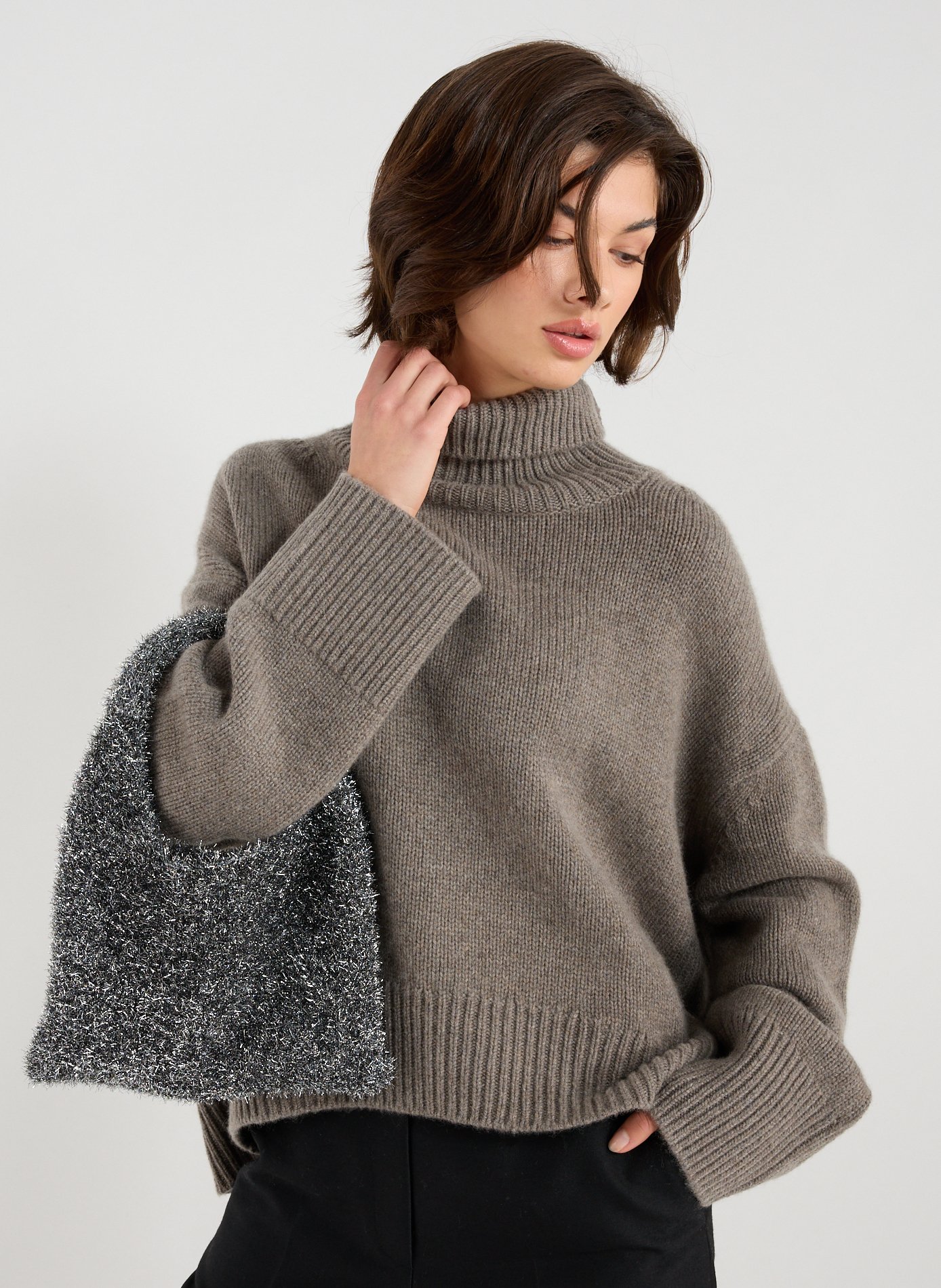 Metallic Mesh Handbag AU PRINTEMPS PARIS Black