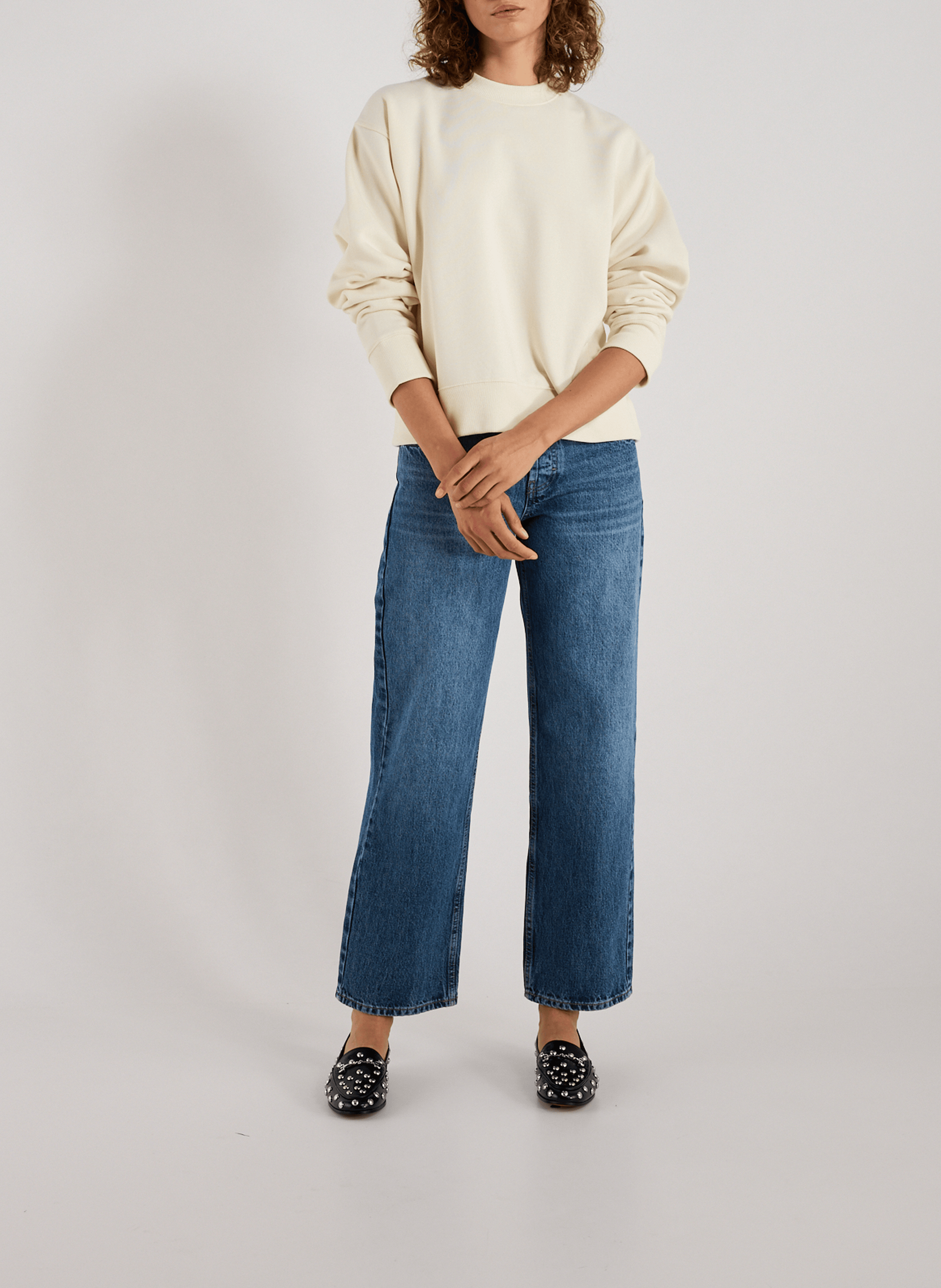 Jean cinq poches en coton TOPSHOP Bleu