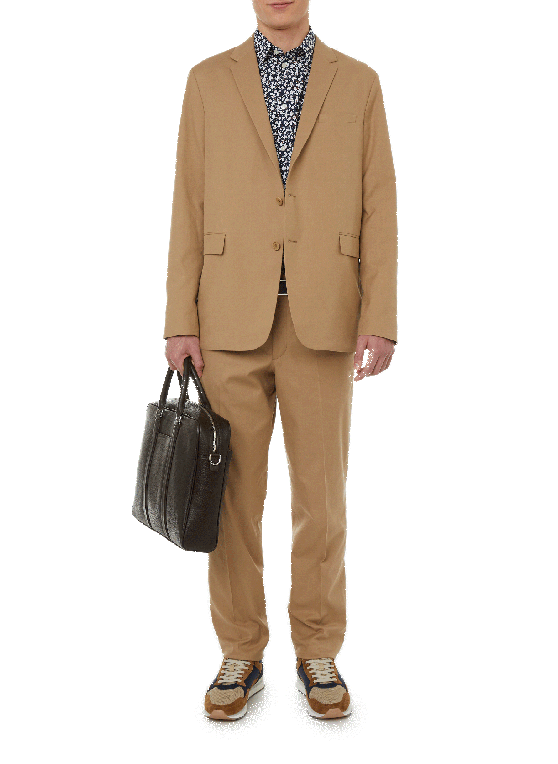 Pantalon slim en coton SAISON 1865 Beige