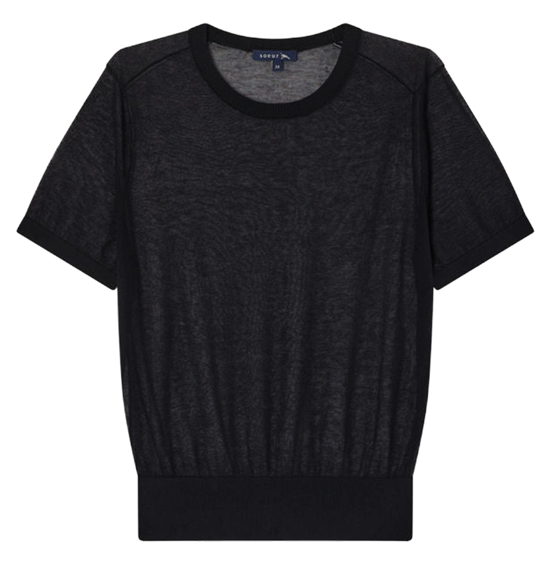 Pull col rond en coton mélangé dua SOEUR Noir