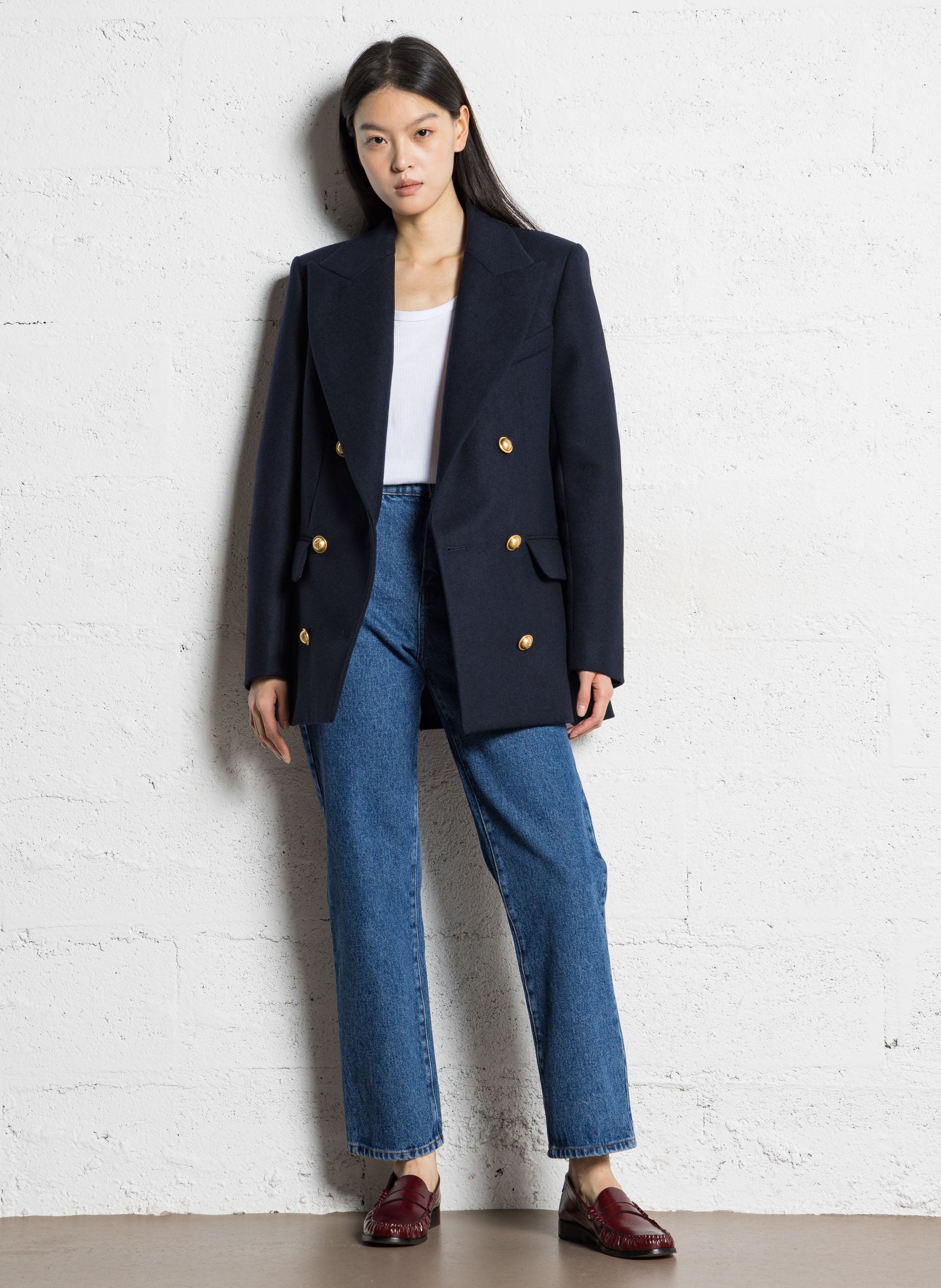 Jean droit en coton barnabe SOEUR Bleu