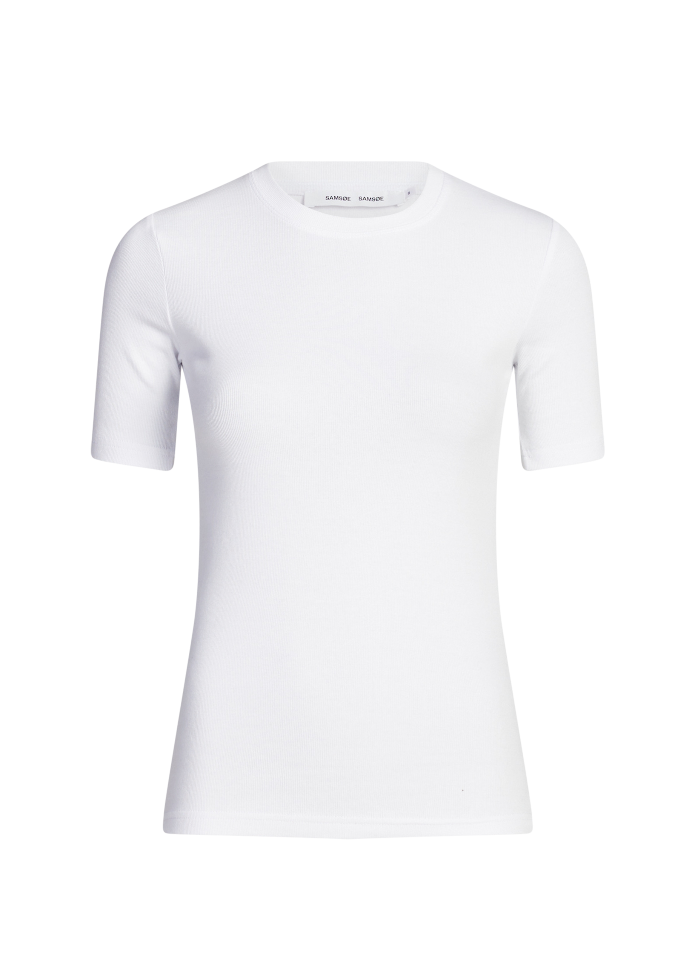 SAMSOE SAMSOE Slim round neck t-shirt in blended cotton White