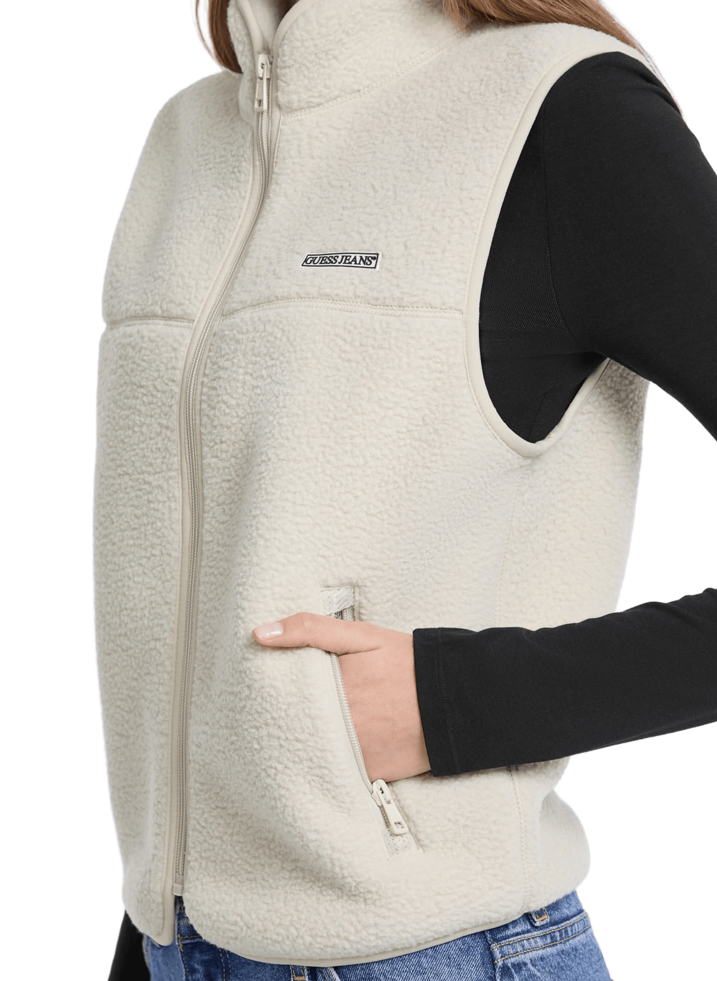 Sleeveless down jacket GUESS Beige