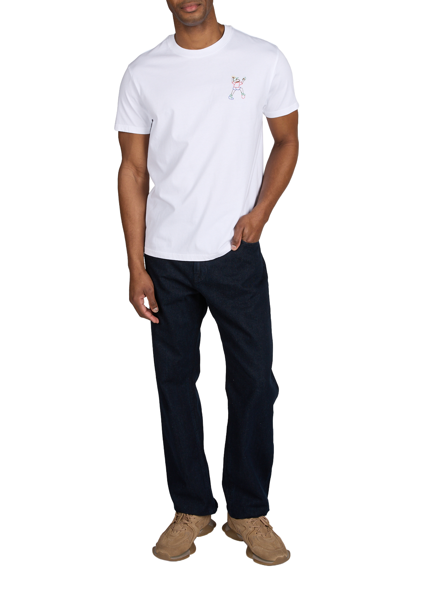 Jean droit en coton 7 FOR ALL MANKIND Bleu