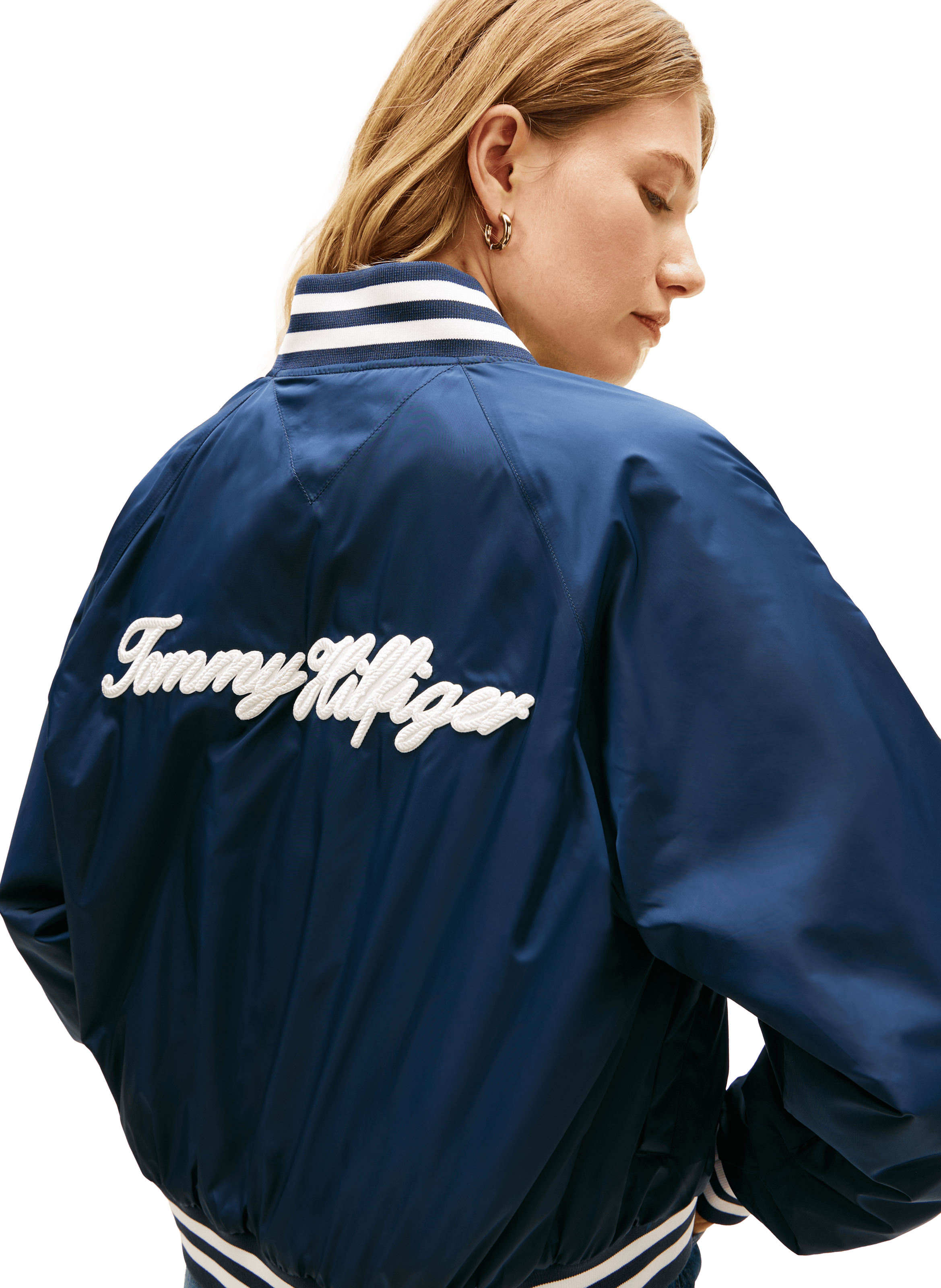 Bomber with logo embroidery on the chest and back TOMMY HILFIGER Blue