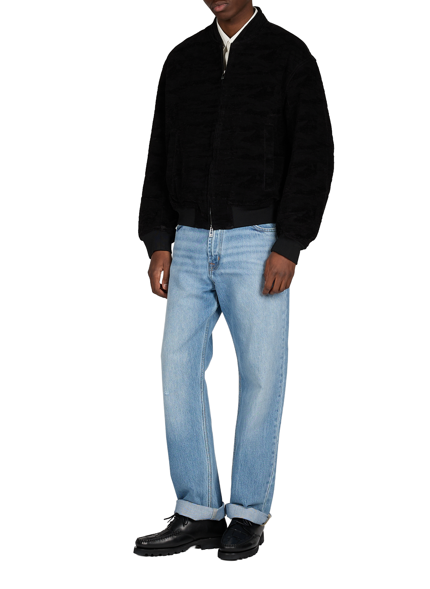 Textured blended cotton jacket ARMANI EXCHANGE Black