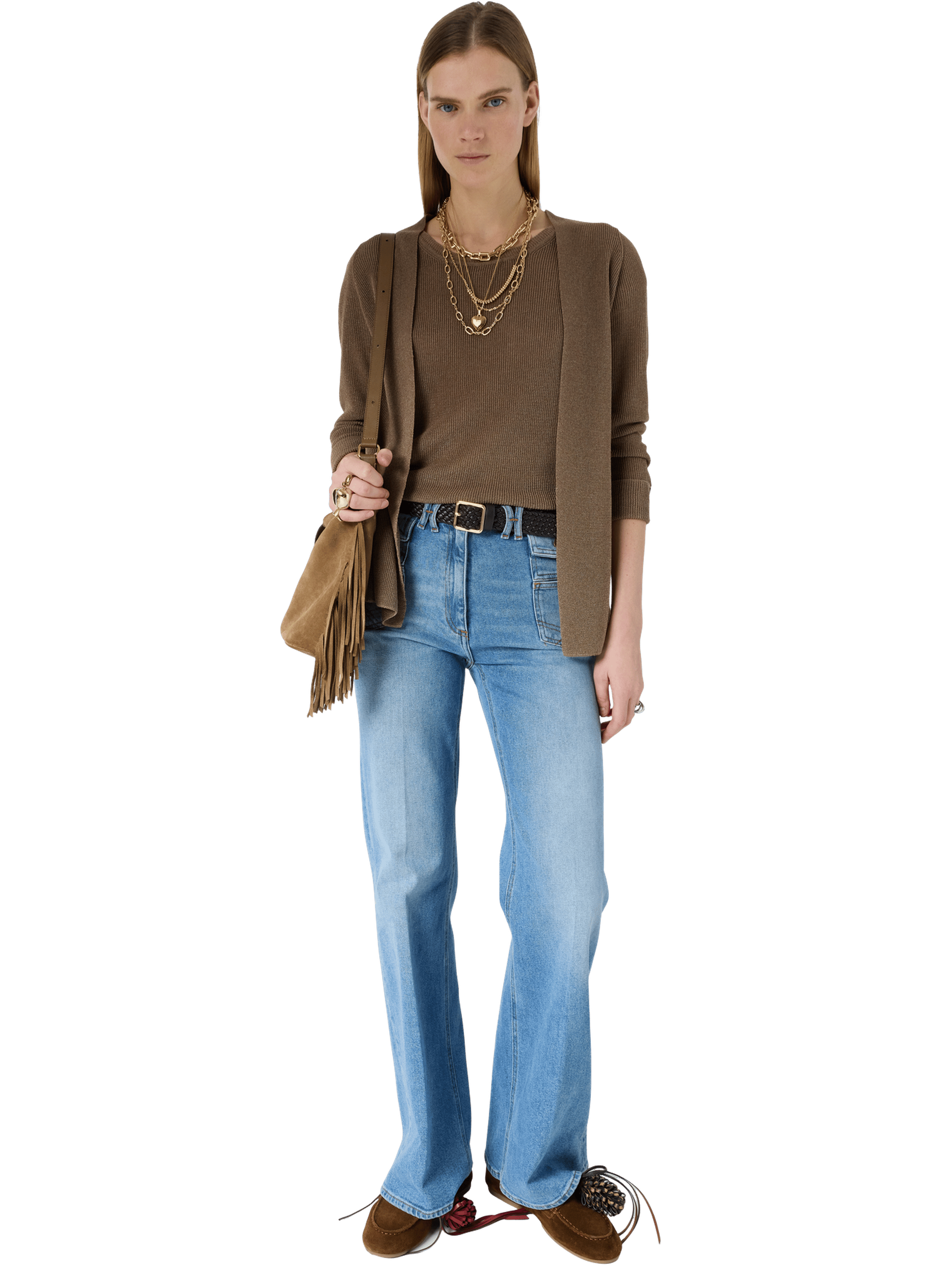 Gilet en maille irisée - lorina GERARD DAREL Marron