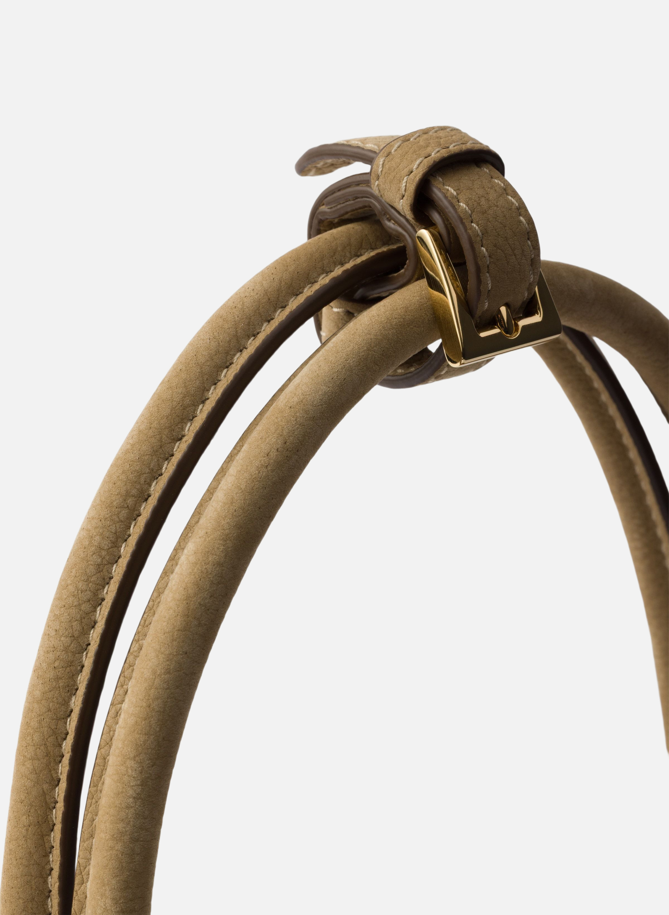 Sac à main prada bonnie en cuir nubuck de taille m PRADA Beige