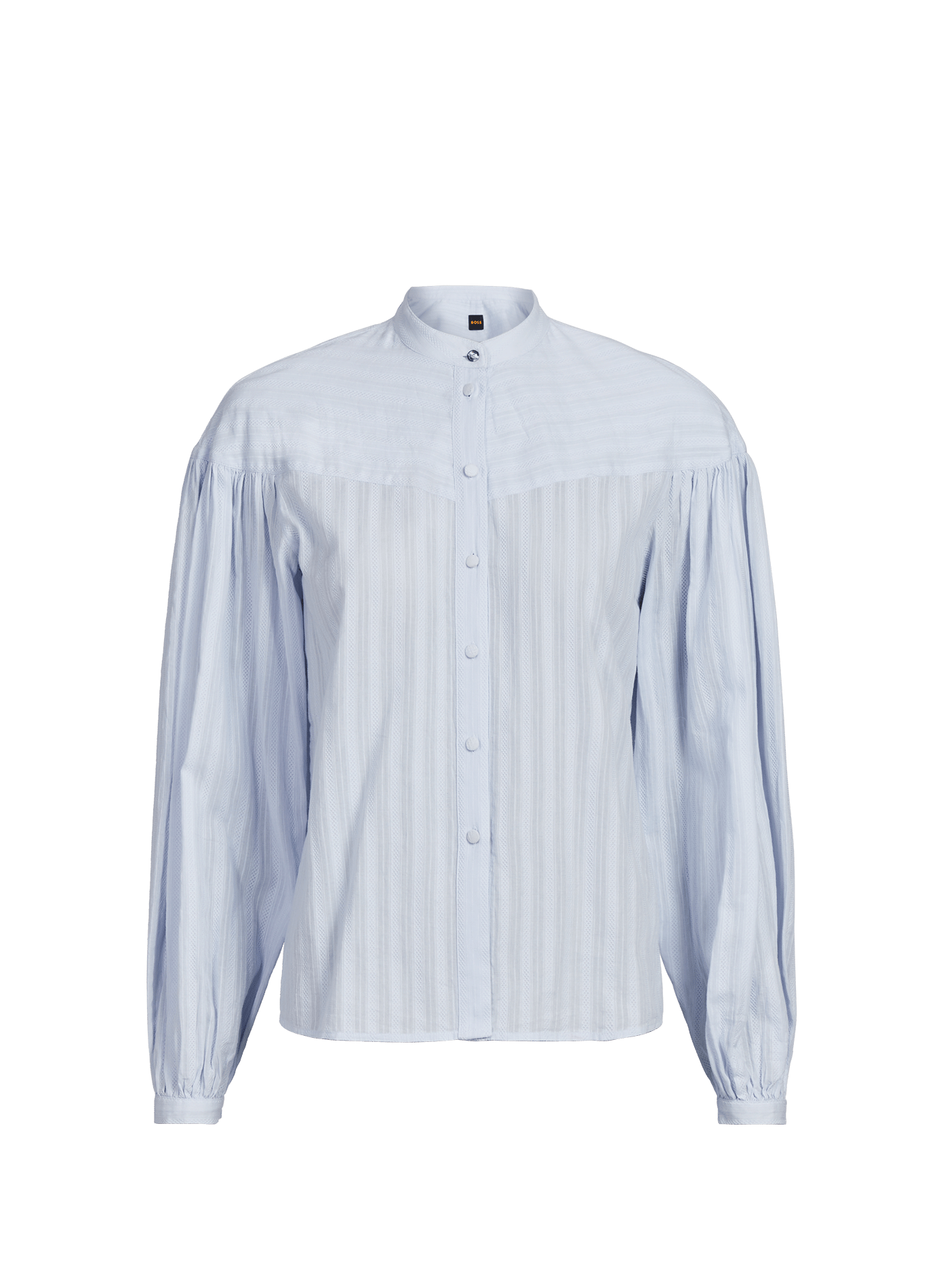 Shirt with officer collar in cotton BOSS Blue