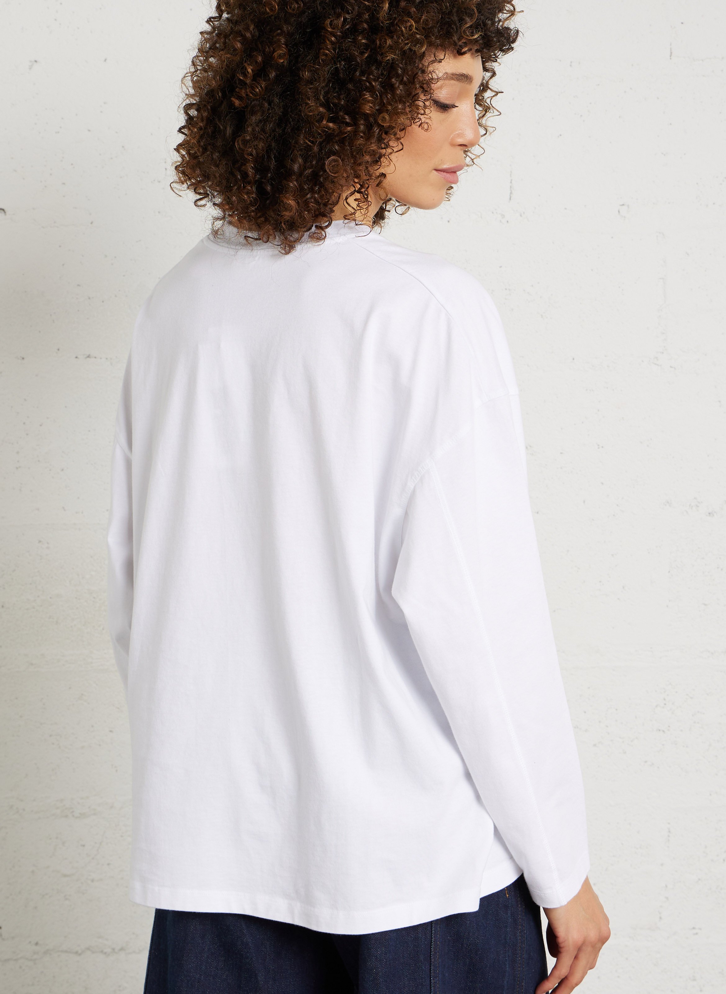 Tee-shirt oversize col rond en coton gixy Blanc