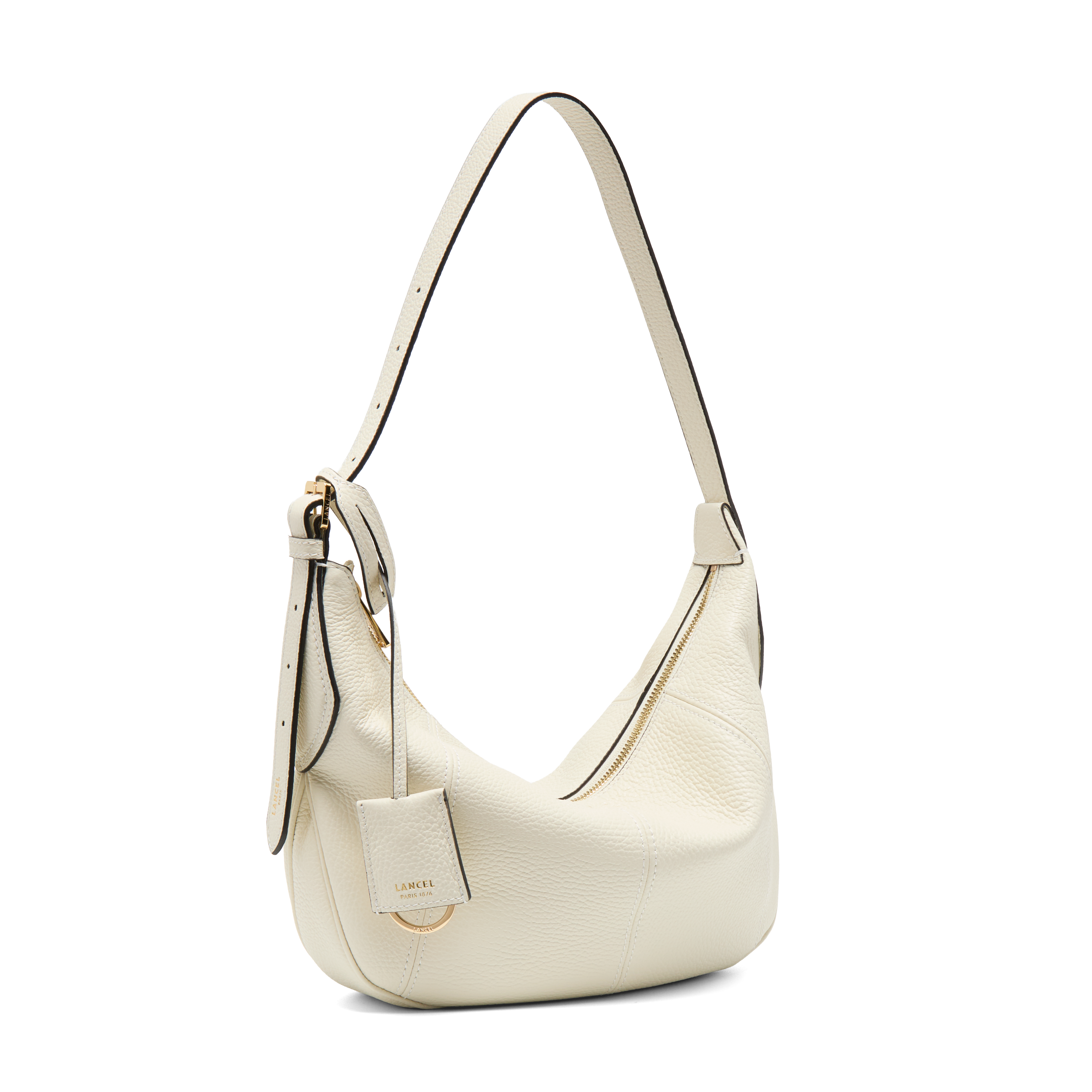 Sac hobo zippé m victoire de lancel en cuir LANCEL Blanc