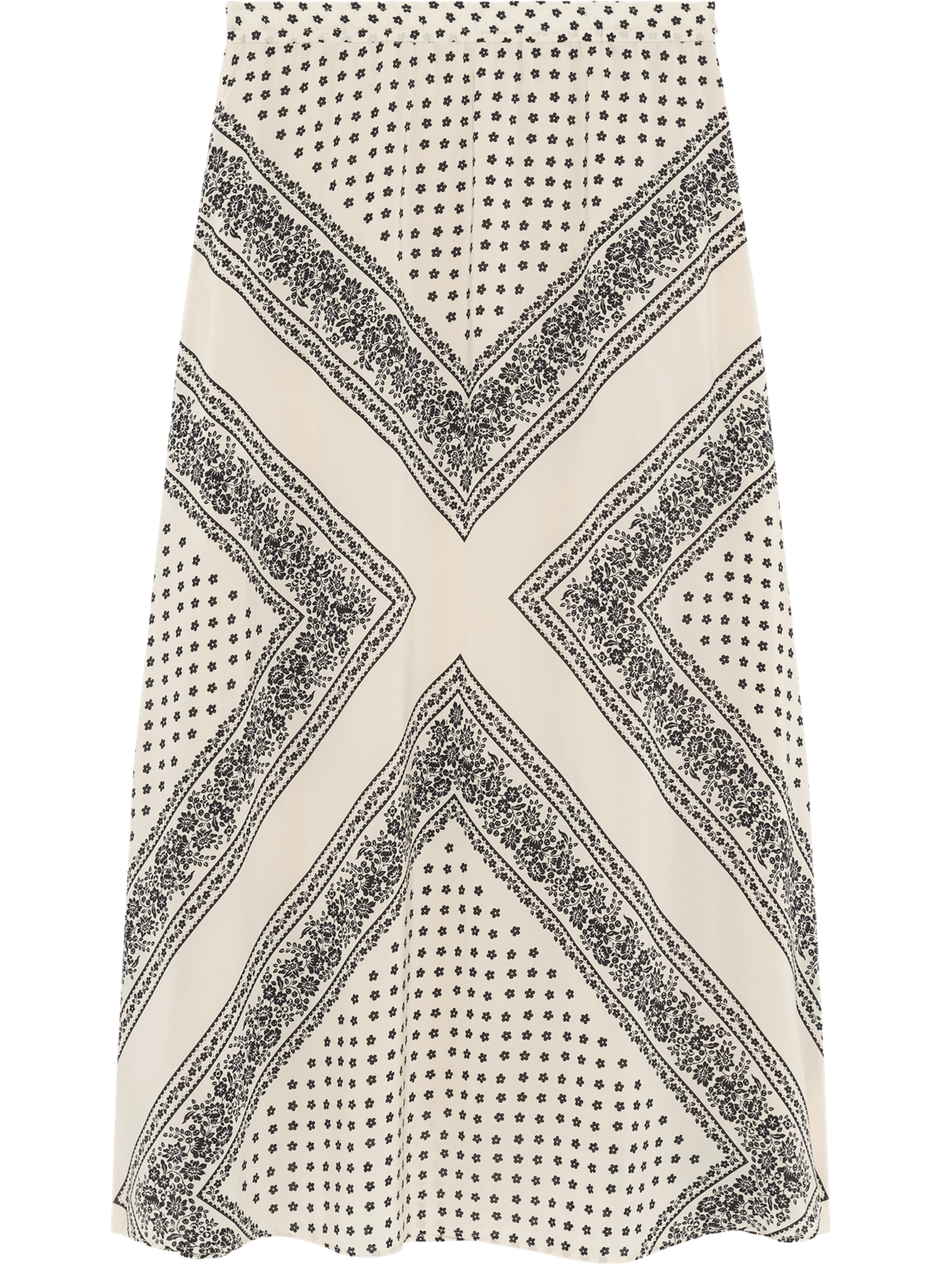 Jupe midi imprimé bicolore - naylia PABLO Beige