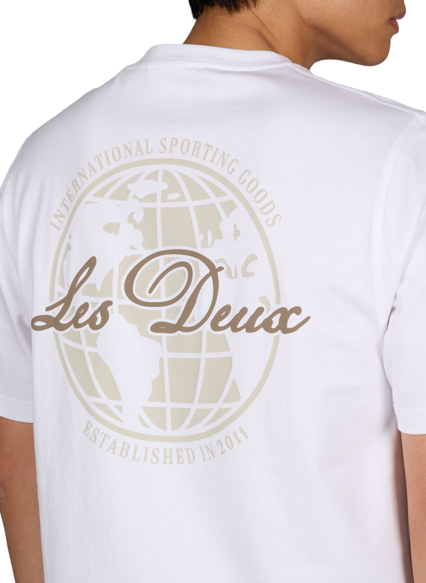 Tee-shirt droit uni à détail serigraphié LES DEUX Blanc