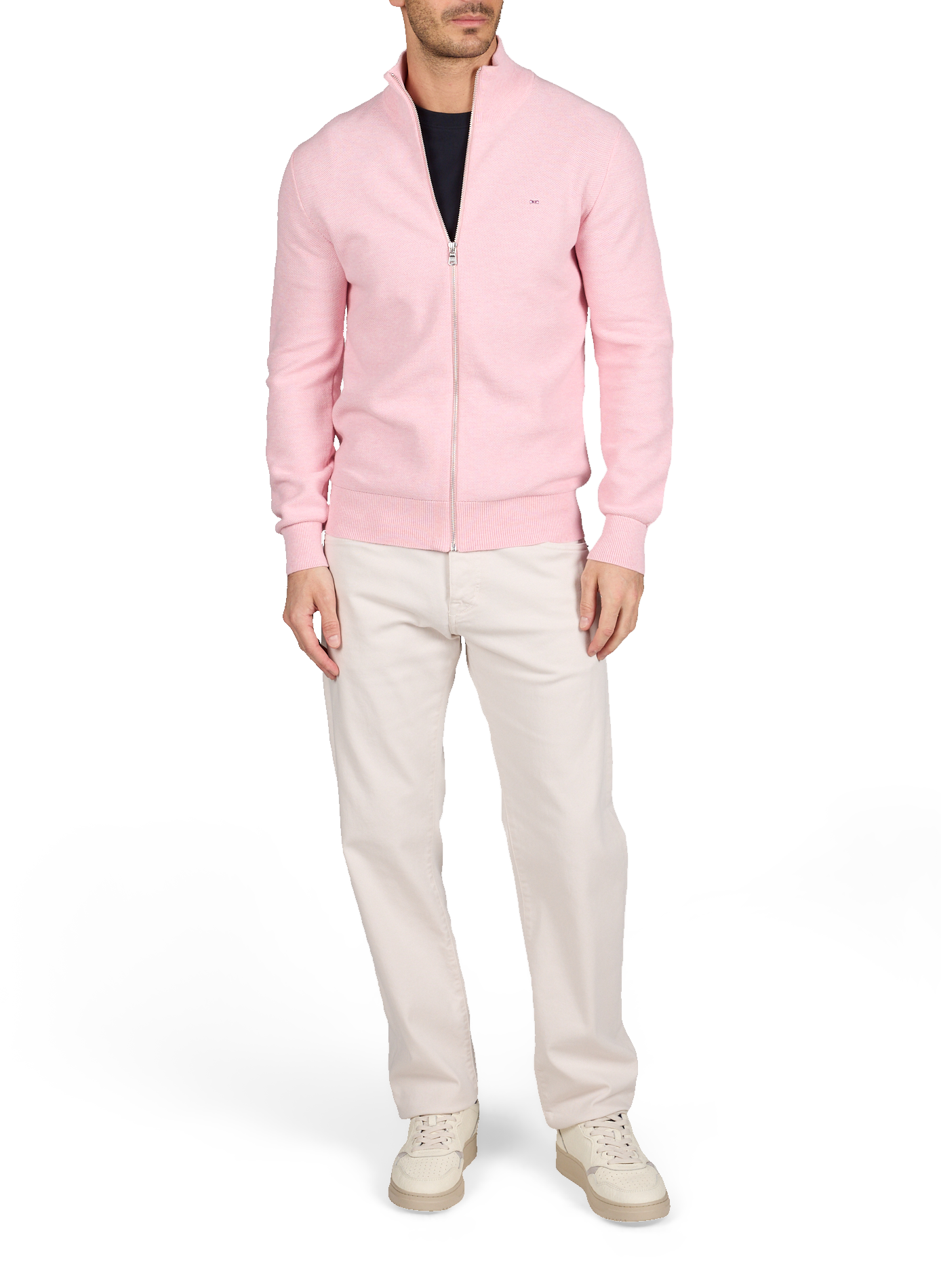 Straight high-neck cotton vest EDEN PARK Blue