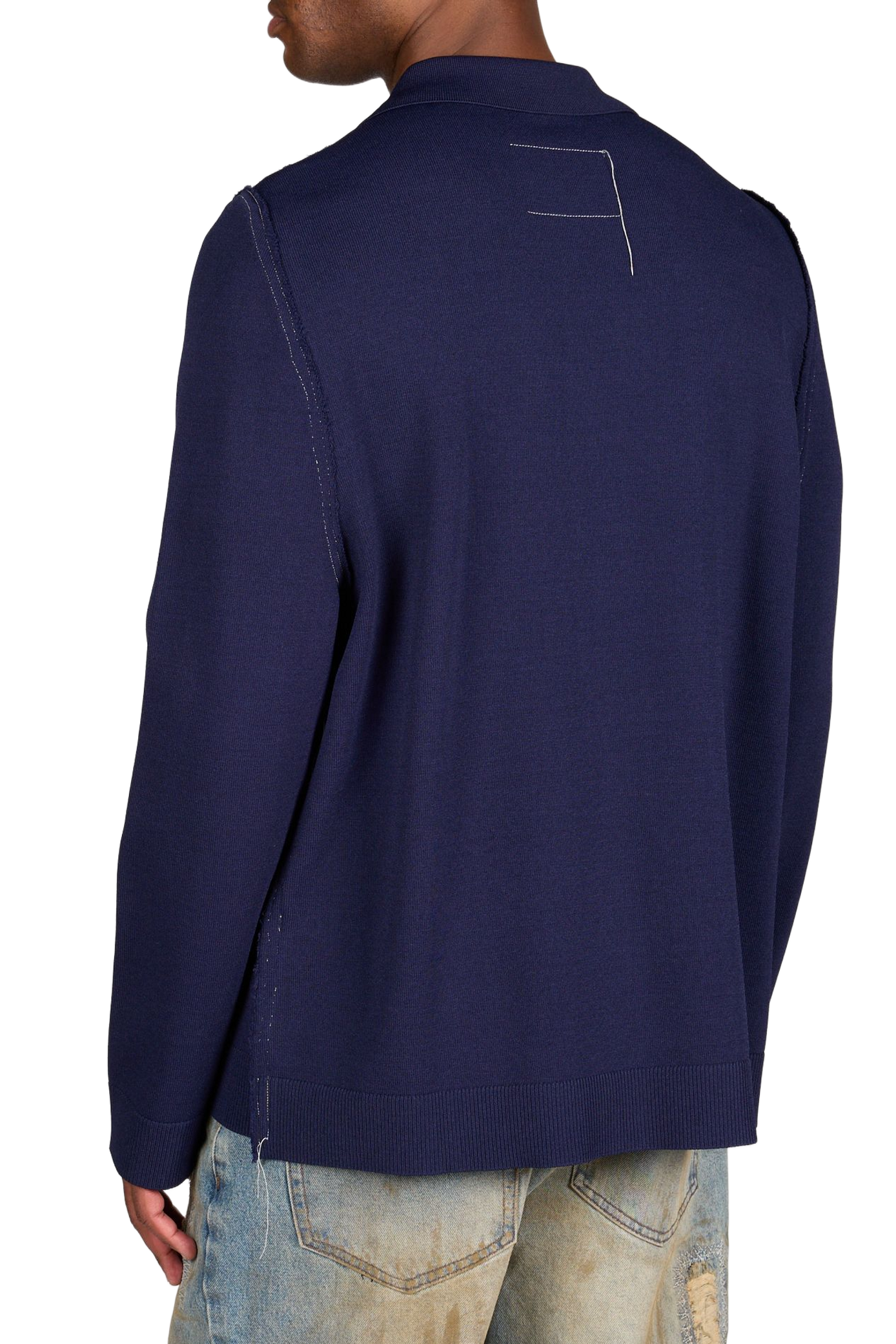 Cardigan droit en maille ajourée CAMIEL FORTGENS Bleu