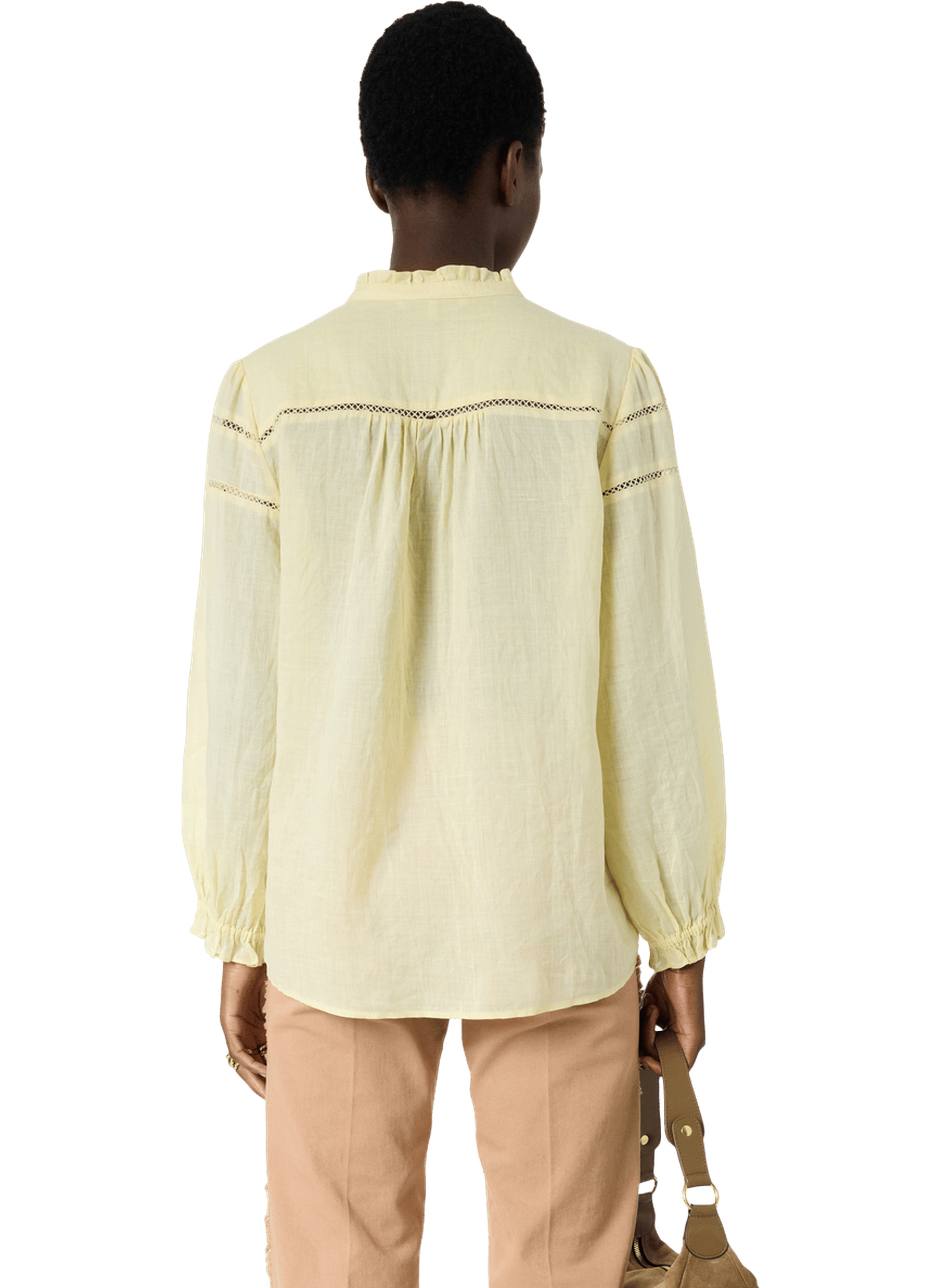 Chemise fine à broderies - cristel GERARD DAREL Jaune