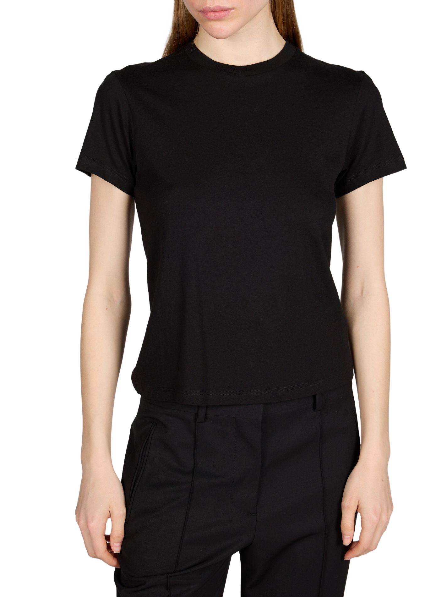 T-shirt droit manches courtes Wardrobe en coton HELMUT LANG Noir