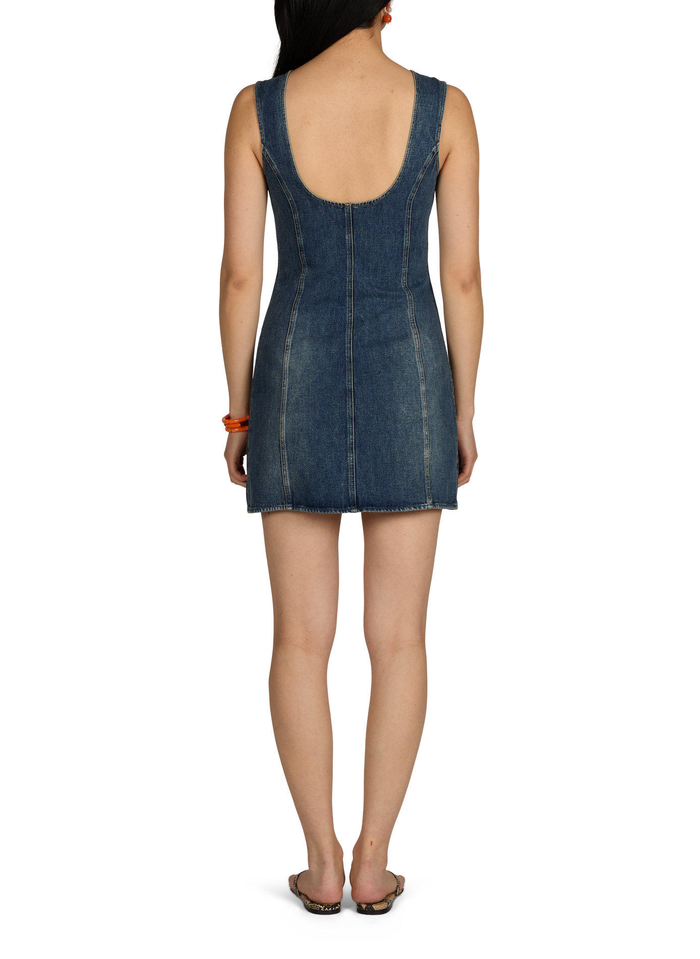 Short dress with a back neckline in cotton OUR LEGACY Blue
