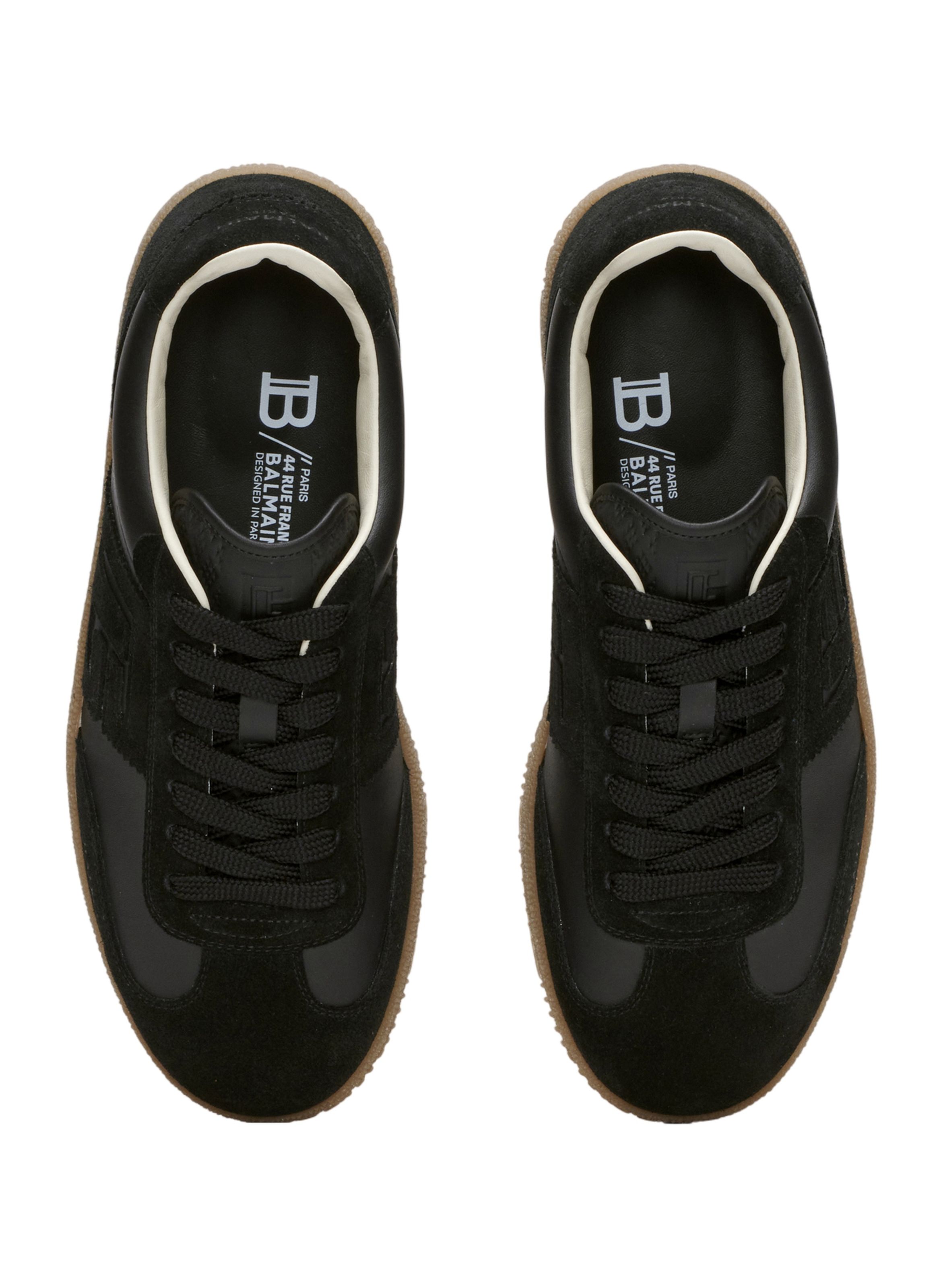 Baskets balmain swan en cuir lisse et suédé BALMAIN Noir