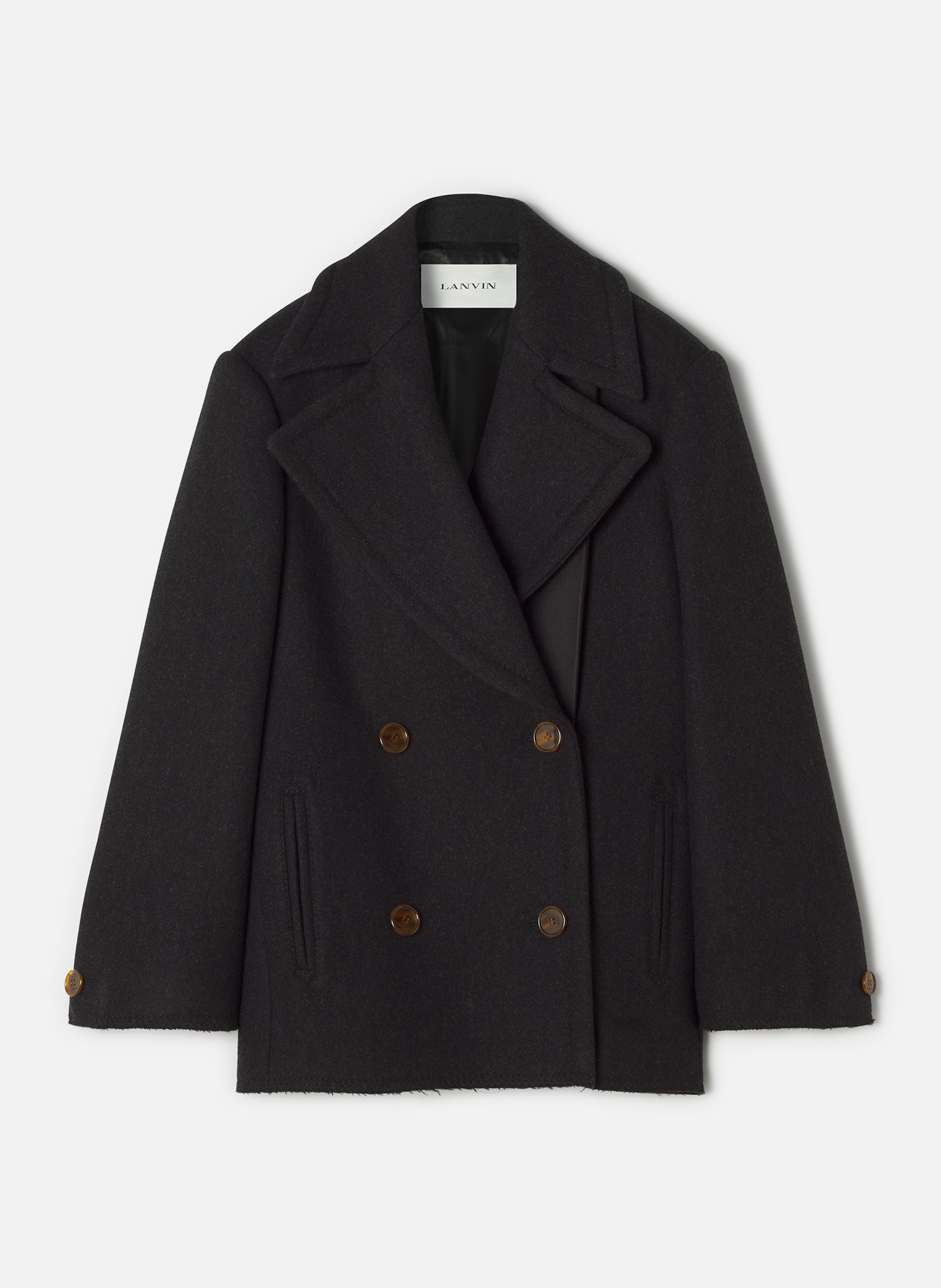 Caban court en laine LANVIN Noir