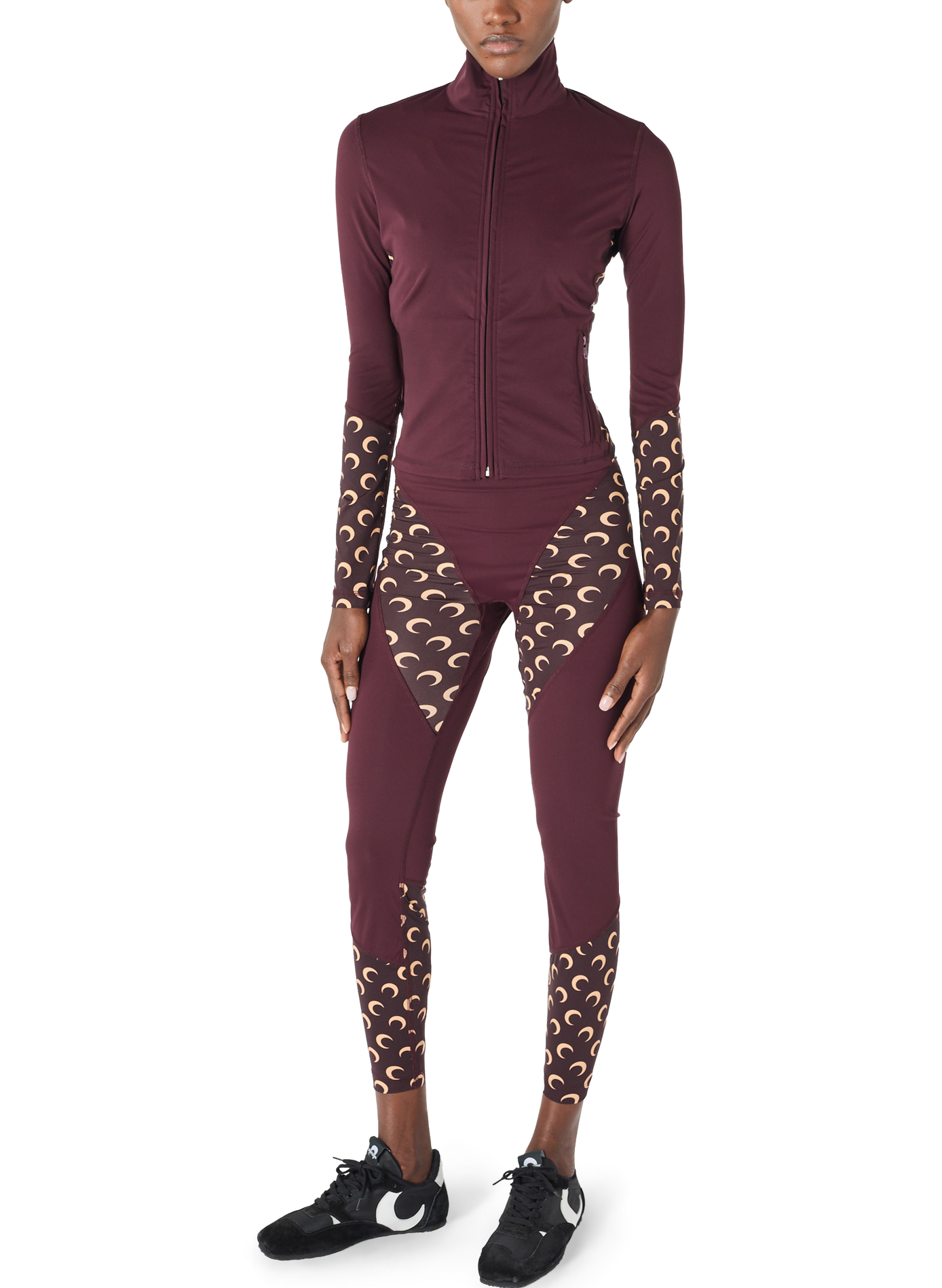 Legging athleisure à empiècements moon MARINE SERRE Marron