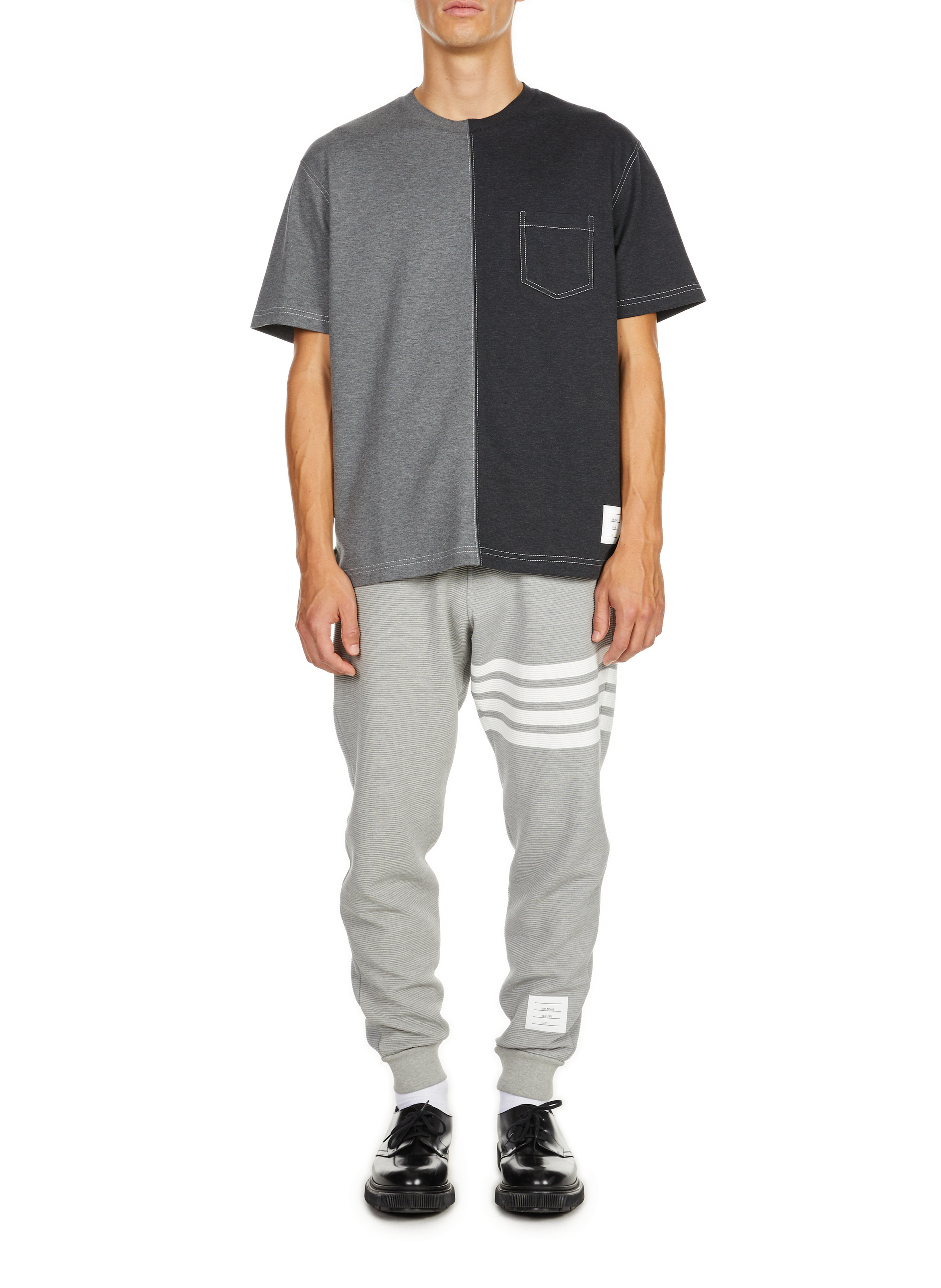 Baumwoll-T-Shirt THOM BROWNE Blau