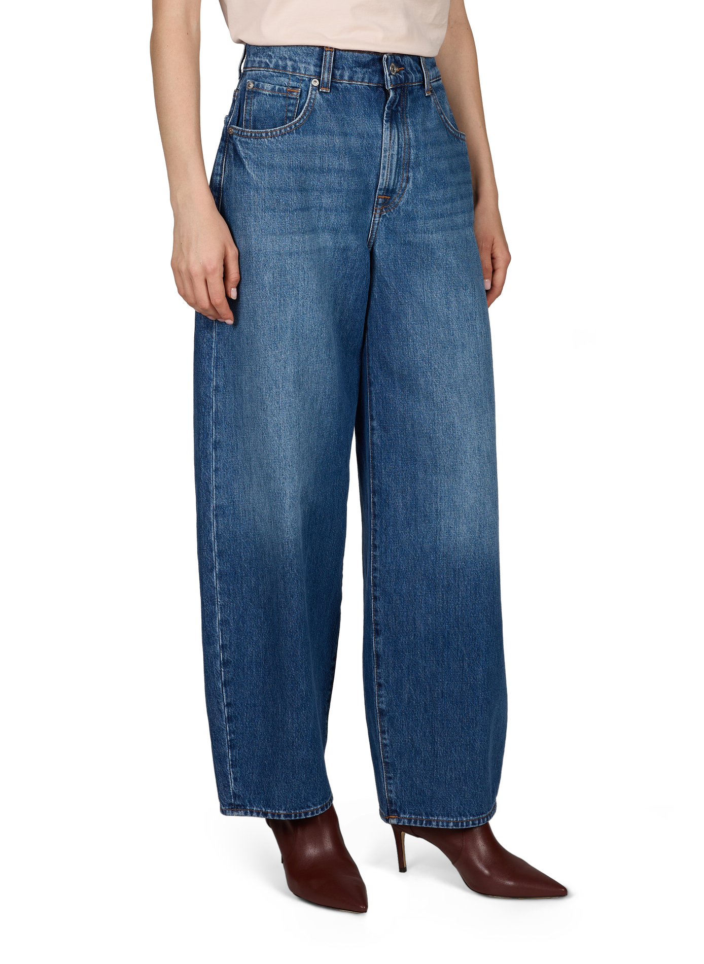 Jean ballon en coton | Bleu 7 FOR ALL MANKIND Femme