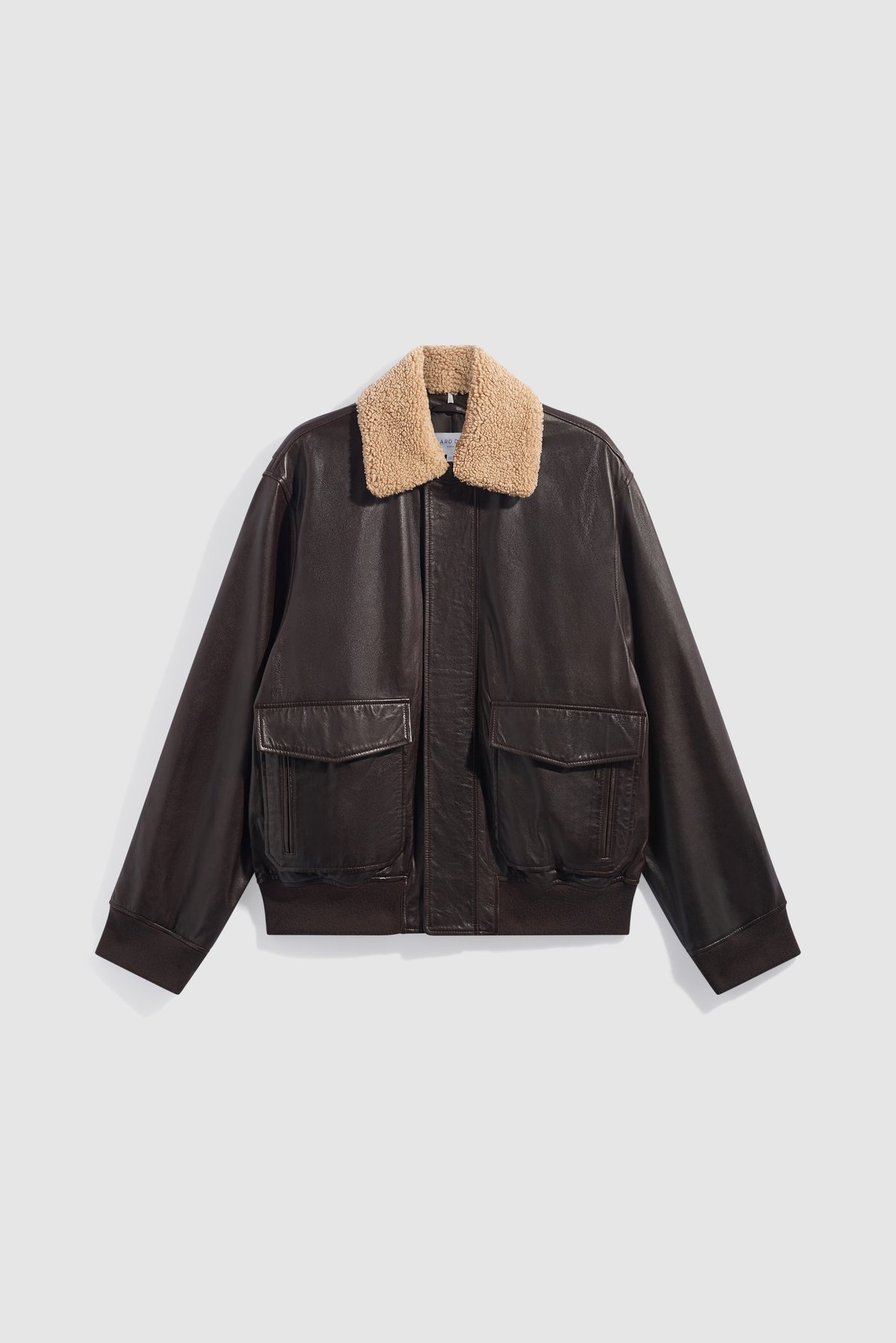 Blouson aviateur en cuir et col en fourrure - pippa GERARD DAREL Marron