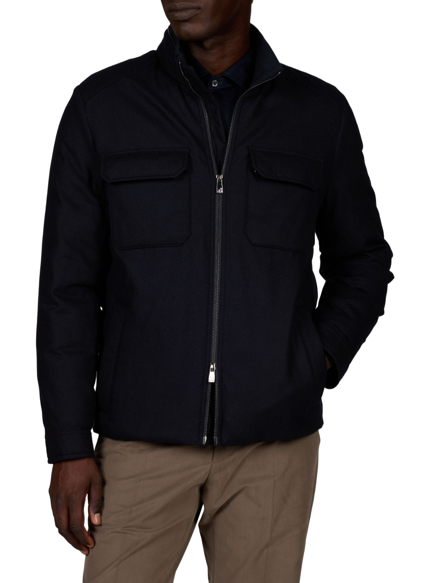 Blouson droit col montant CORNELIANI Bleu