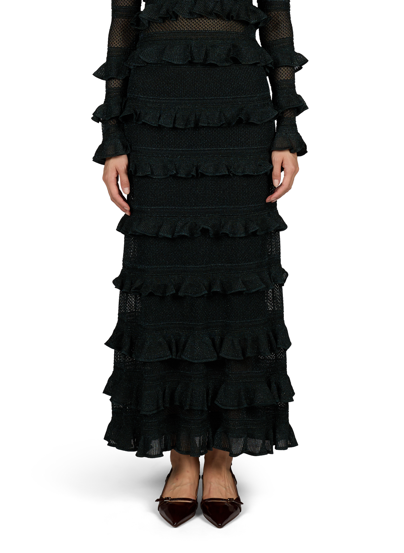 Long skirt with ruffles ZIMMERMANN Green