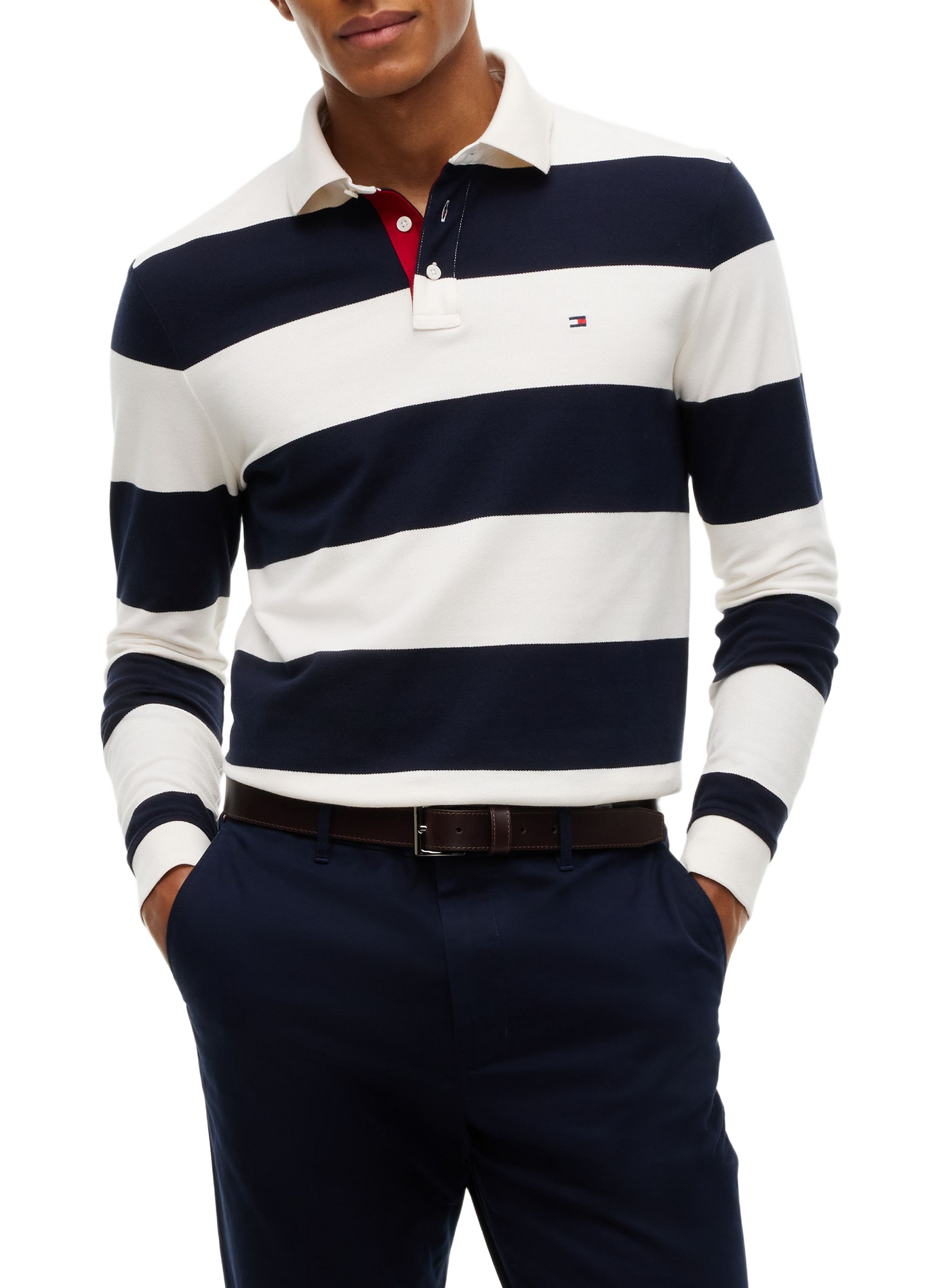 Polo manches longues rayé TOMMY HILFIGER Multicolour