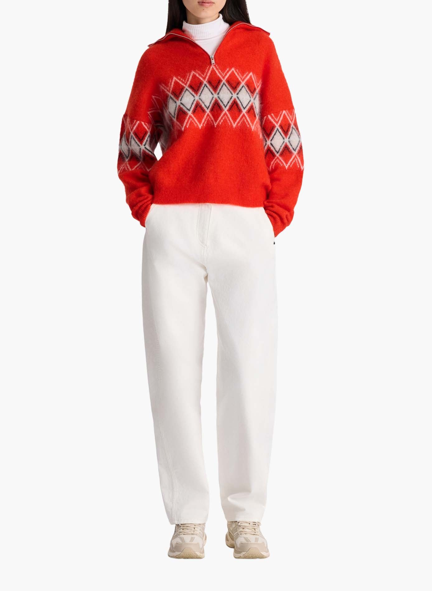Pull mireva col camionneur FUSALP Rouge