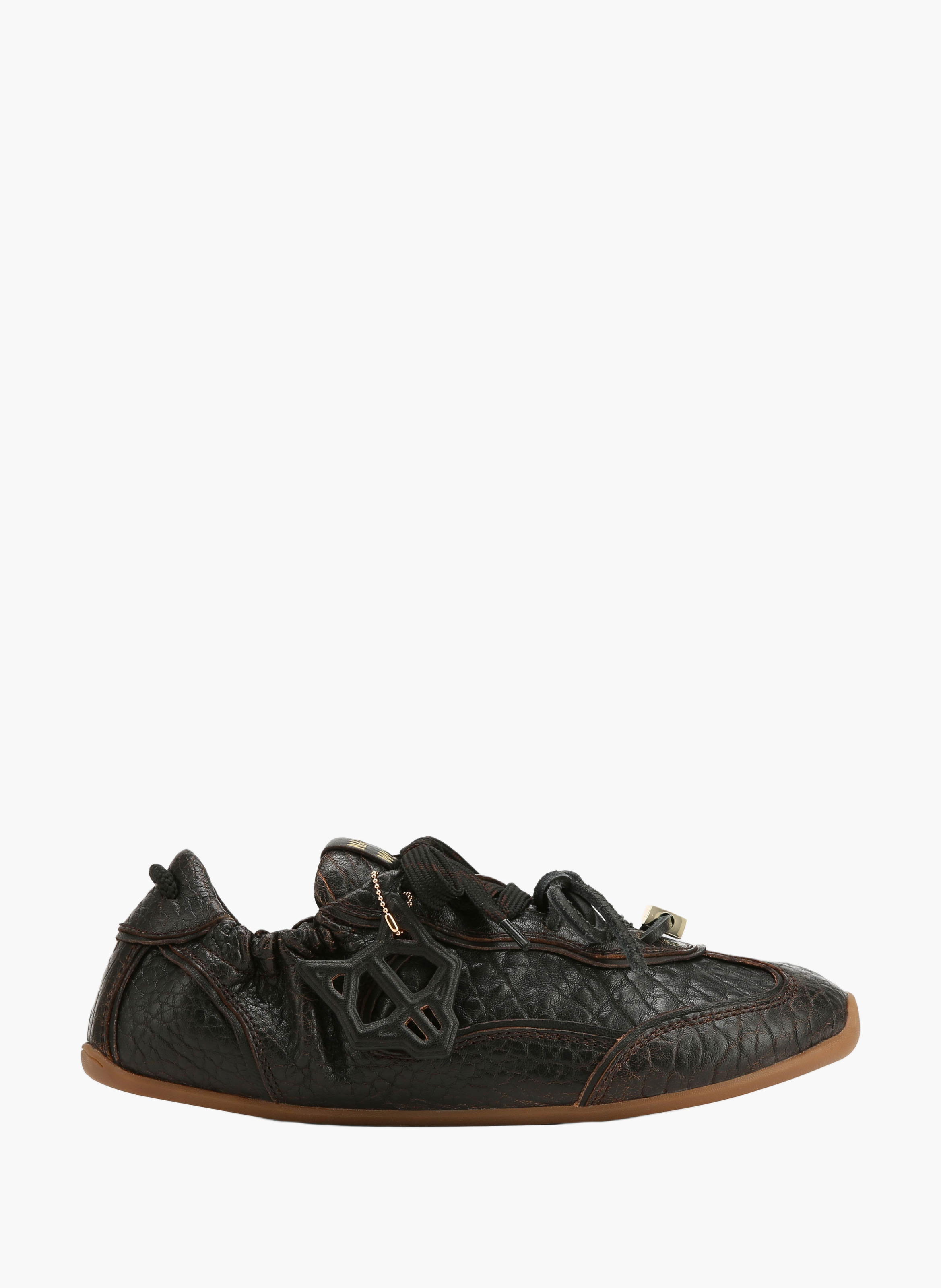 Soul-sneakers van aviatorleer NAKED WOLFE Zwart