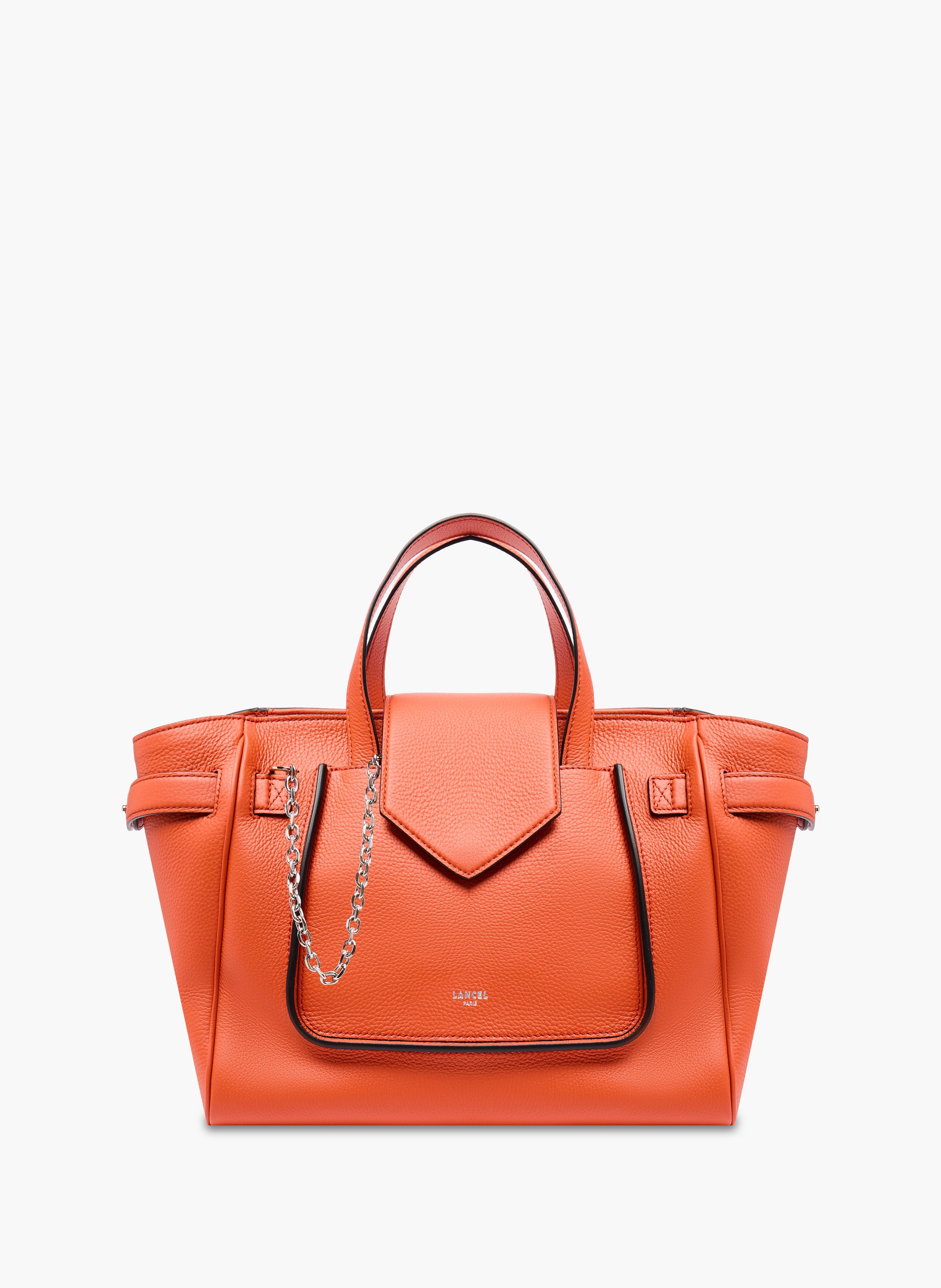 Sac carryall thea de lancel en cuir de vachette graine LANCEL Orange